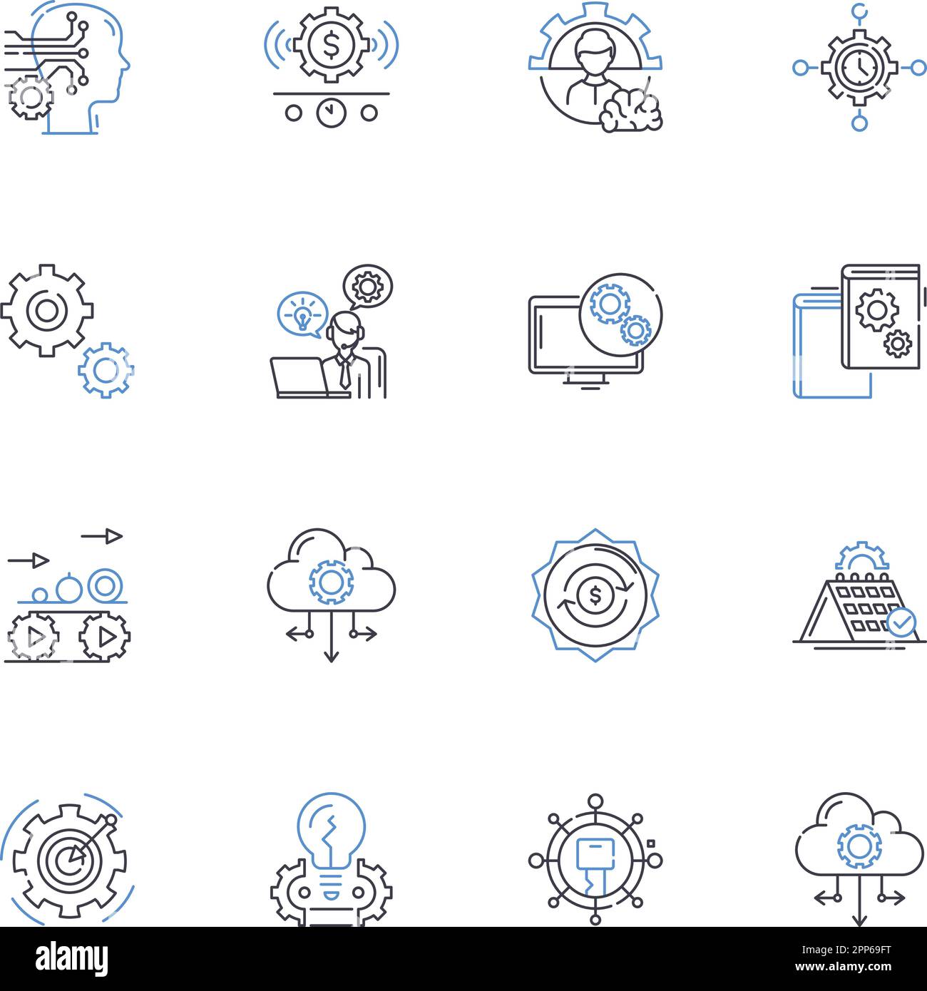 Scene setting line icons collection. Atmosphere, Landscape, Environment ...