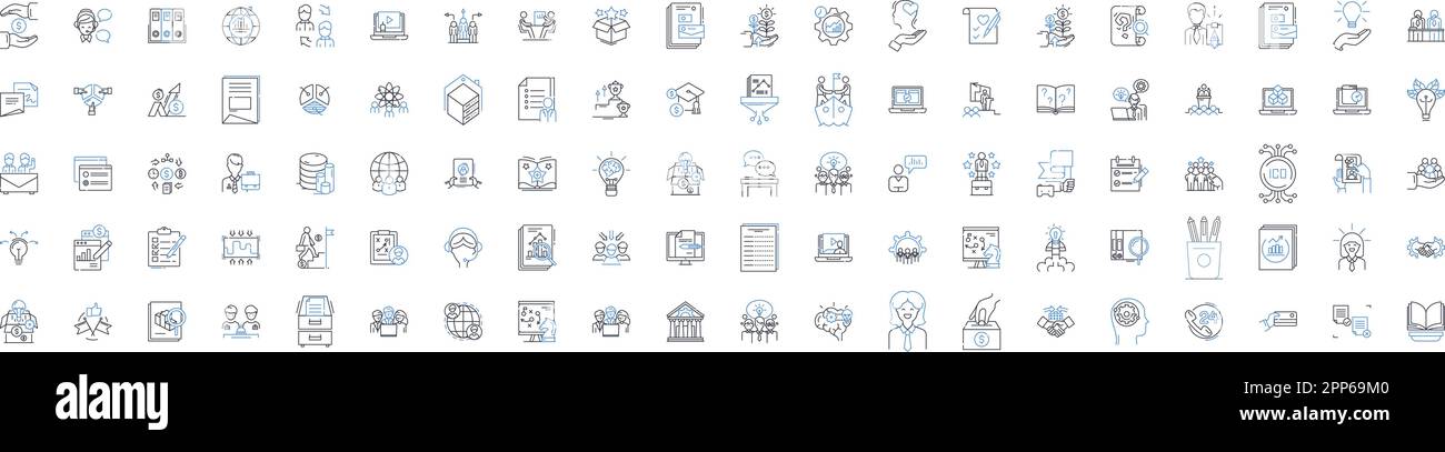 Income stream line icons collection. Revenue, Earnings, Royalties, Dividends, Interest, Rent, Fees vector and linear illustration. Salary,Wages Stock Vector