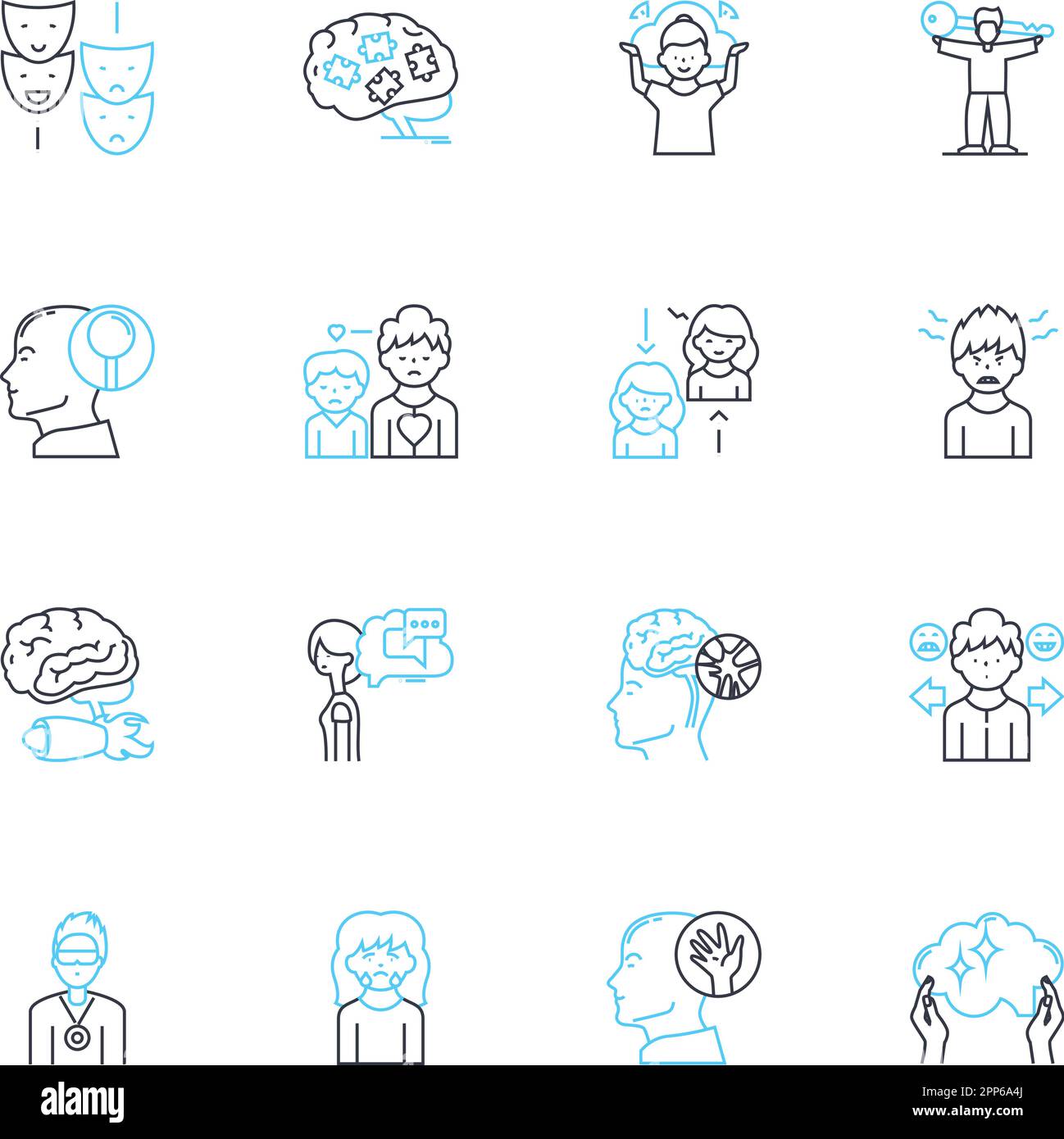 Resilience and perseverance linear icons set. Persistence, Grit