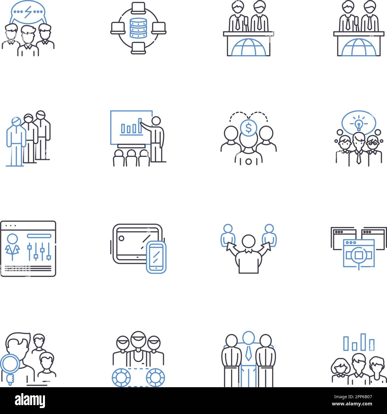 Interchange and dialogue line icons collection. Communication, Exchange, Conversation, Discourse, Interconnectivity, Discussion, Collaboration vector Stock Vector
