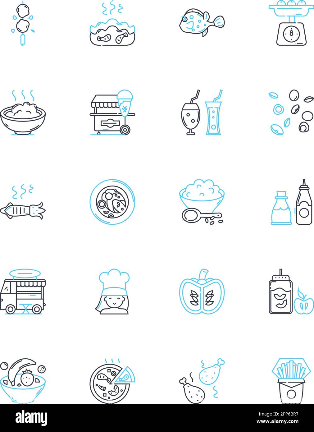 Nutrition industry linear icons set. Nutrients, Metabolism