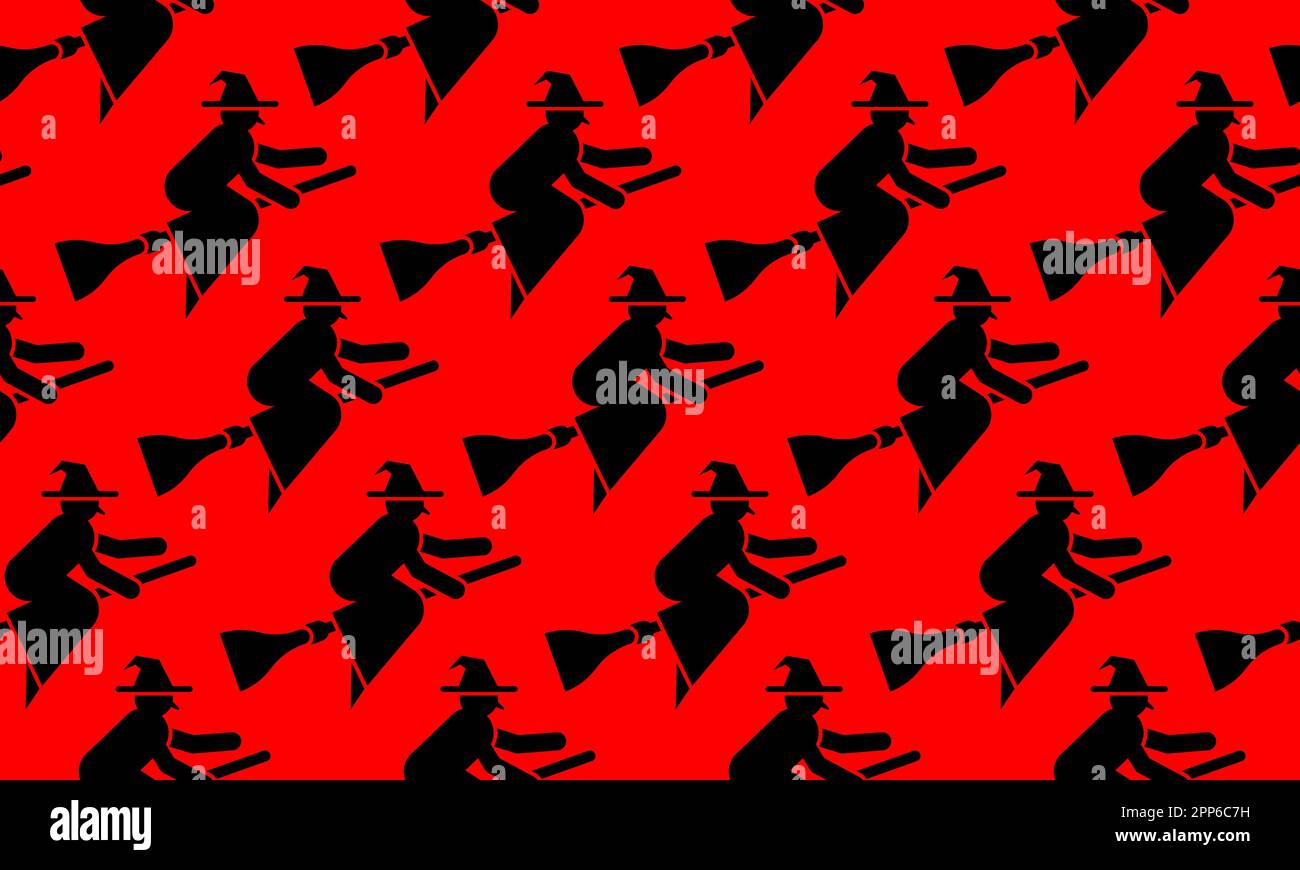 Witch pattern seamless. hag background. hex texture Stock Vector