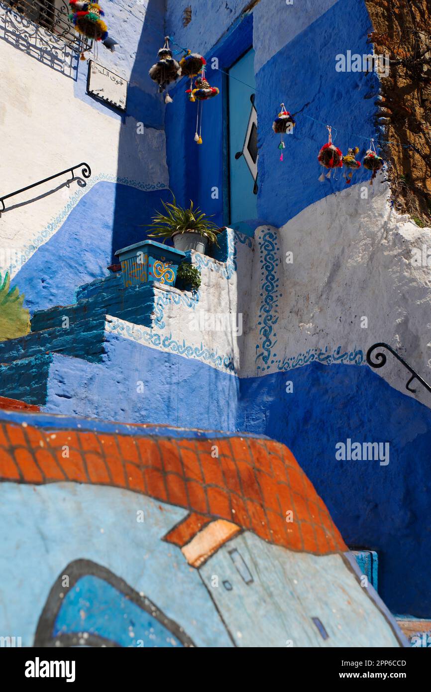 alley of chefchaouen IV, morocco Stock Photo