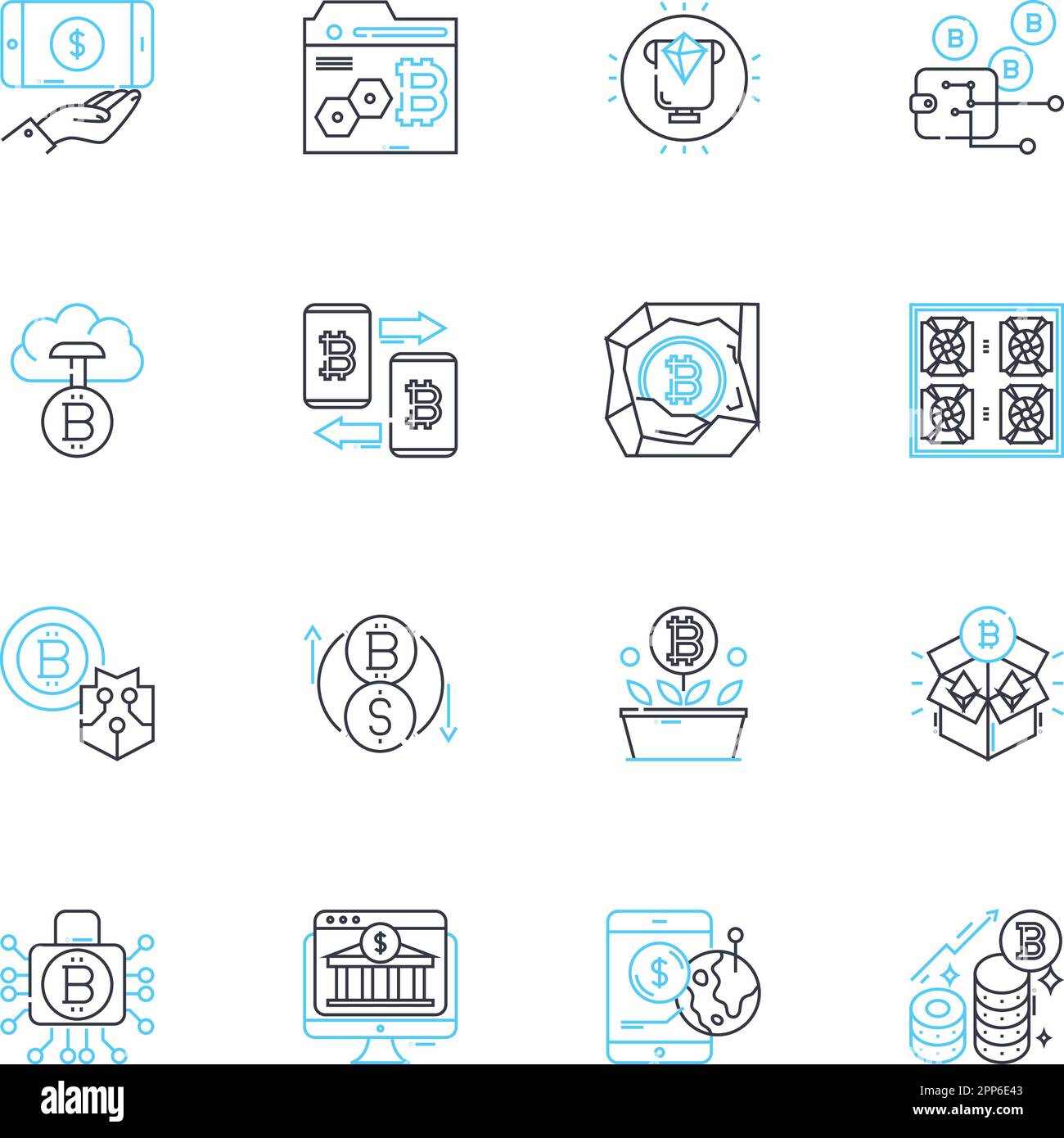 Urbanization trends linear icons set. Growth, Density, Migration ...