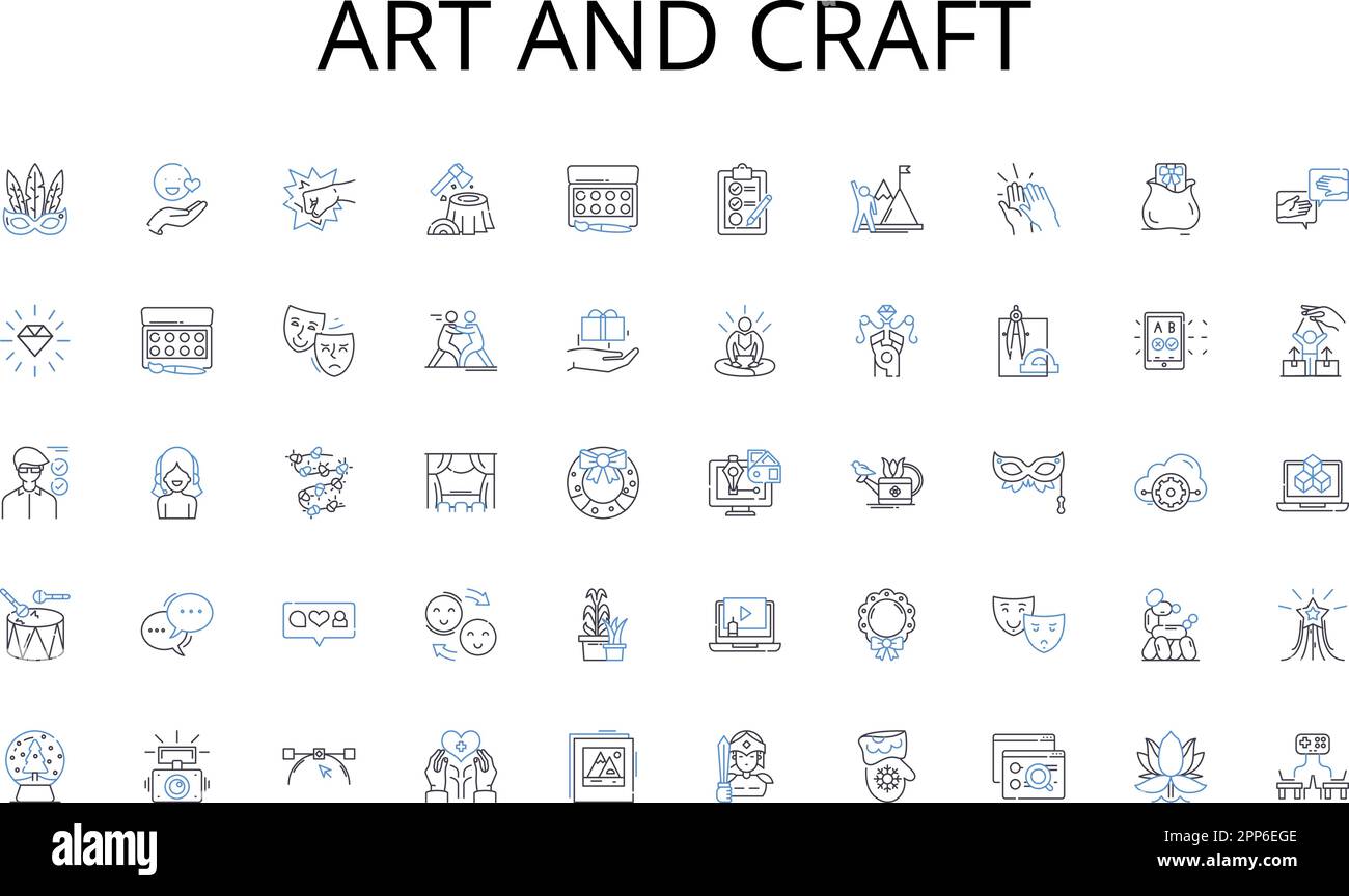 Art and craft line icons collection. Smartph, Dialing, Texting, Calling