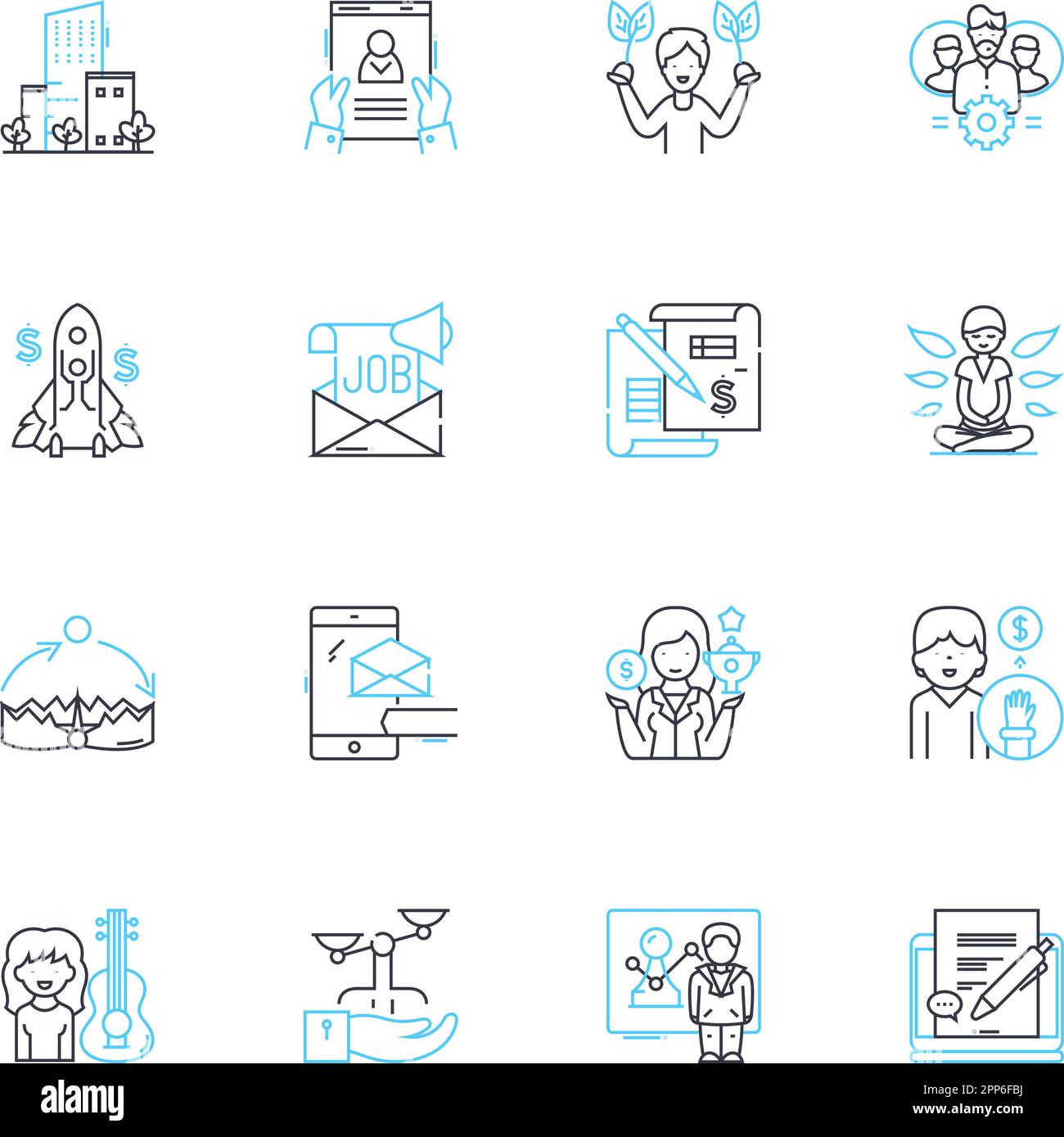 Position and Profile linear icons set. Executive, Manager, Director, Coordinator, Specialist, Analyst, Consultant line vector and concept signs Stock Vector