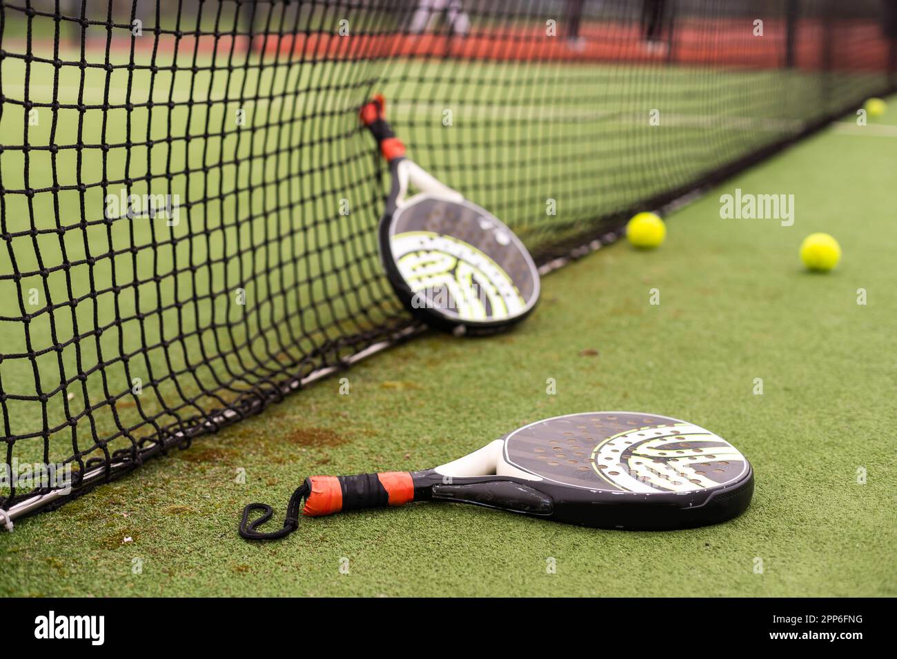 Paddle tennis racket and ball Stock Photo Alamy