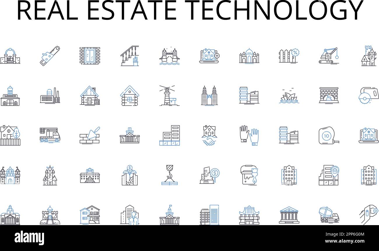 Real Estate Technology line icons collection. Marina, Paddle, Sailing ...