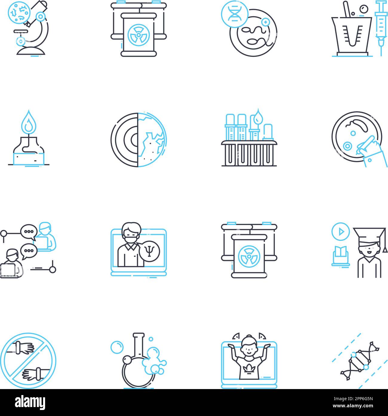 Physical examination linear icons set. Assessment, Inspection, Auscultation, Inspection, Observation, Palpation, Diagnosis line vector and concept Stock Vector