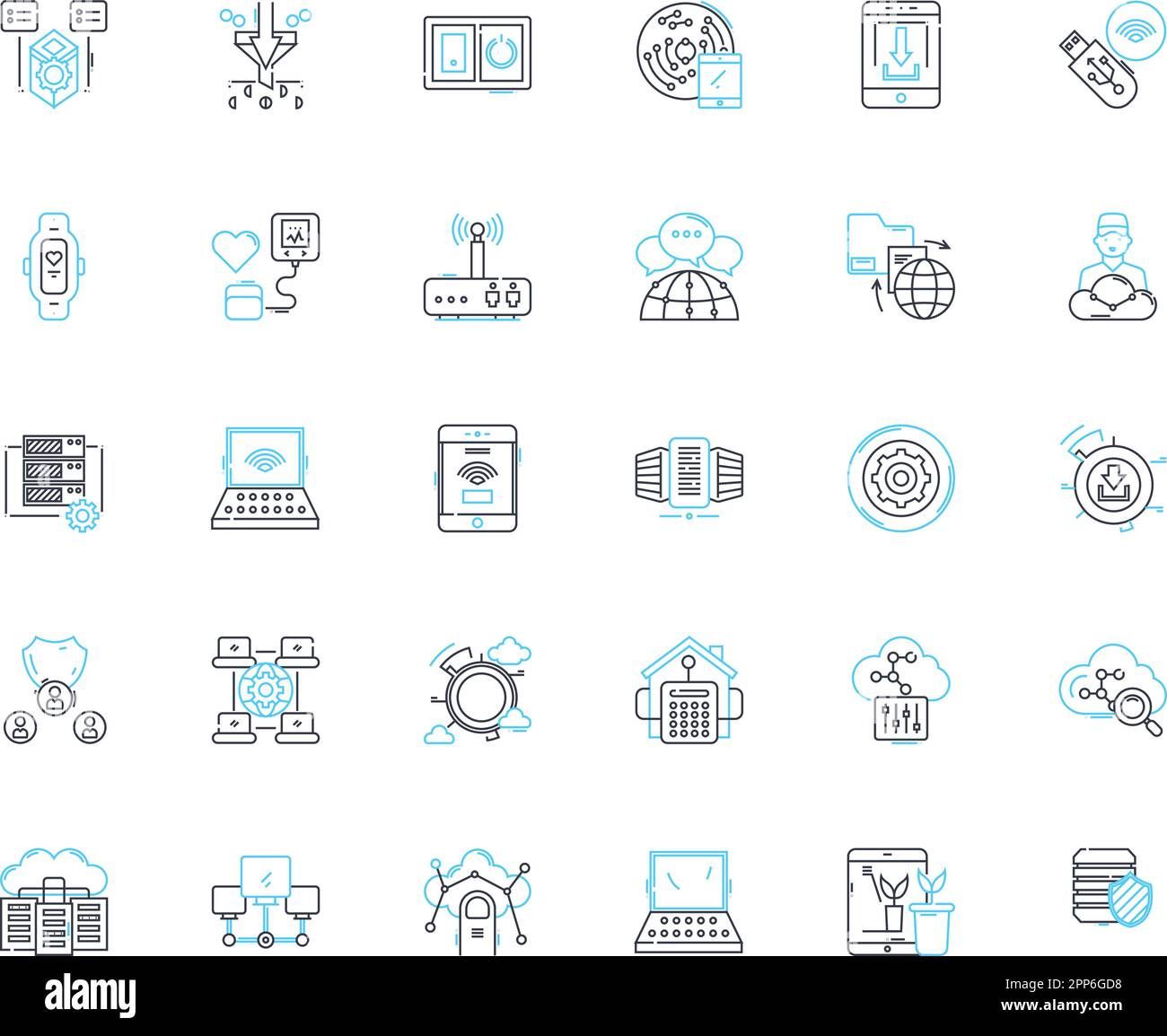 Environmental studies linear icons set. Sustainability, Biodiversity, Ecosystems, Climate, Conservation, Renewable, Pollution line vector and concept Stock Vector