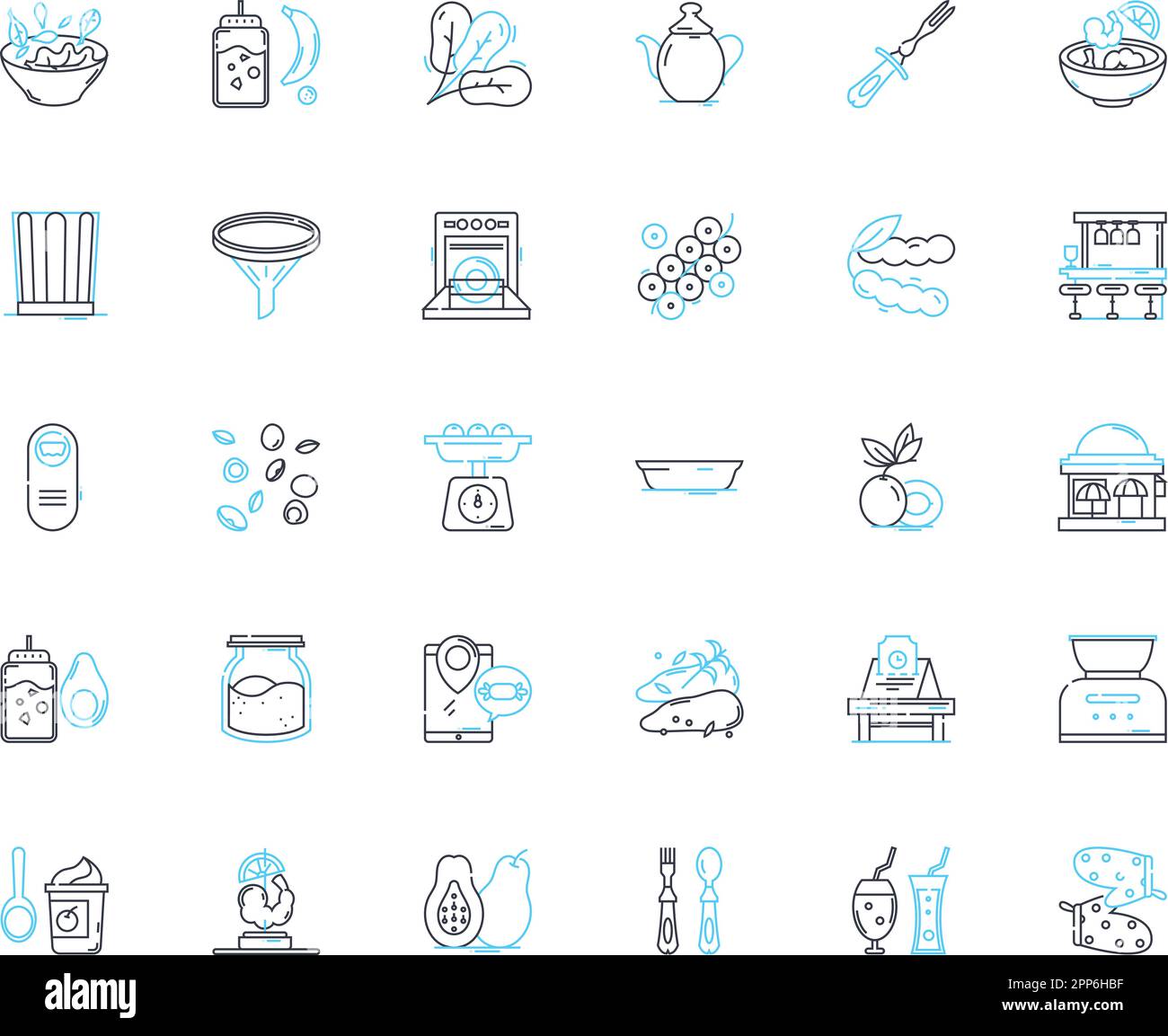 Bistro trade linear icons set. Cuisine, Gourmet, Culinary, Gastronomy ...