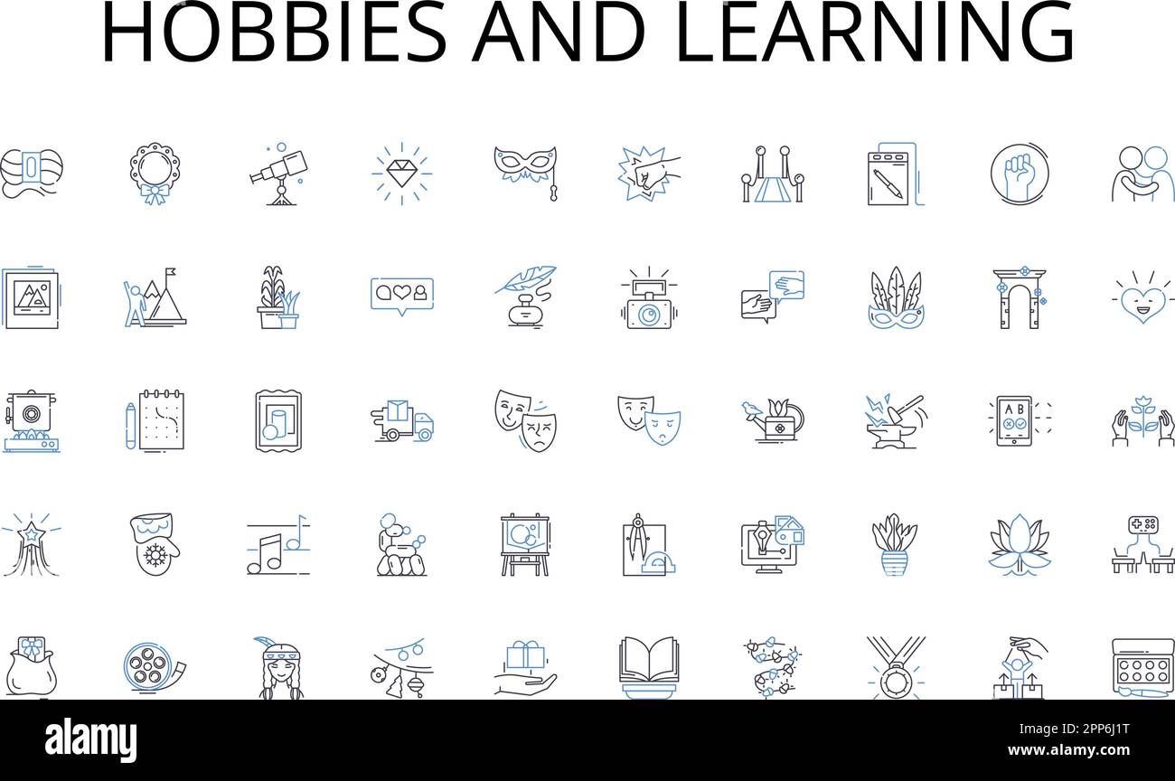 Hobbies and learning line icons collection. Empathy, Kindness ...