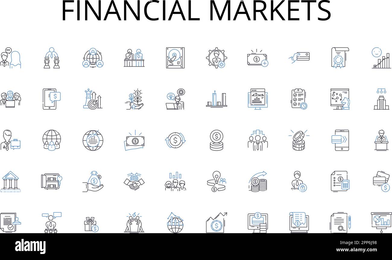 Financial markets line icons collection. Choice, Options, Judgment, Dilemma, Selection, Resolution, Verdict vector and linear illustration. Conclusion Stock Vector