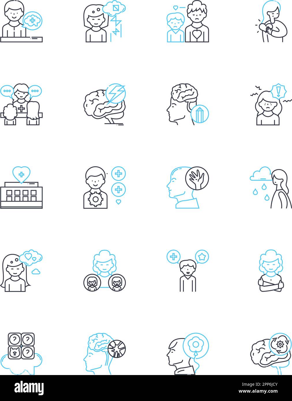 Physical wholeness linear icons set. Fitness, Wellness, Health, Agility