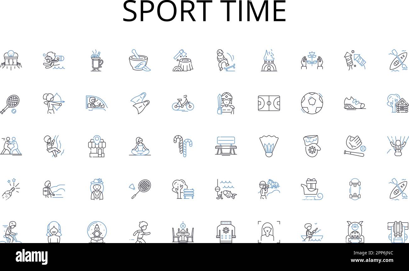 Sport time line icons collection. Teammates, Coworkers, Allies, Comrades, Partners, Associates, Squadmates vector and linear illustration Stock Vector