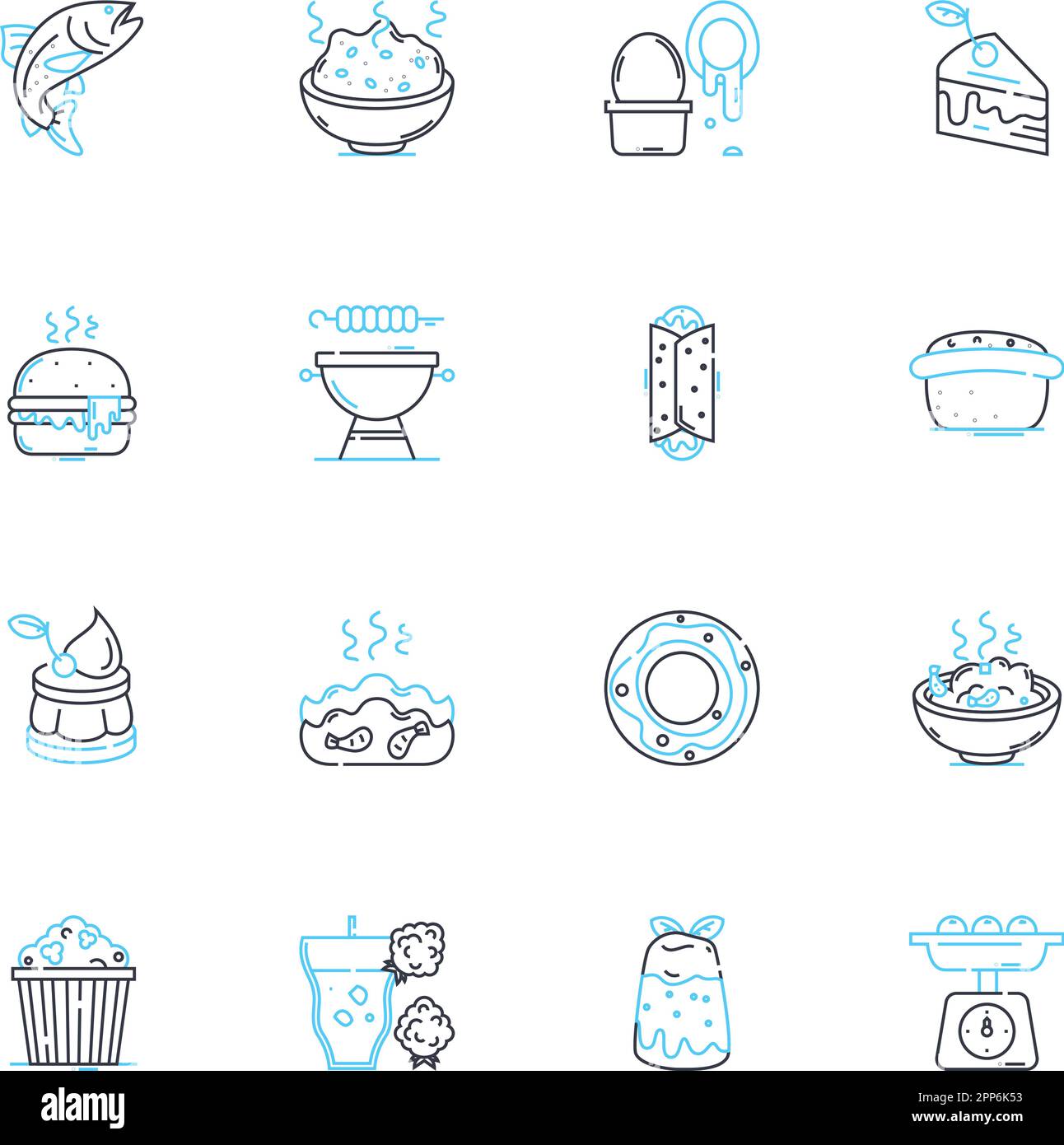 Balanced nutrition linear icons set. Protein, Carbohydrates, Fats, Fiber, Vitamins, Minerals, Nutrients line vector and concept signs. Superfoods,Diet Stock Vector