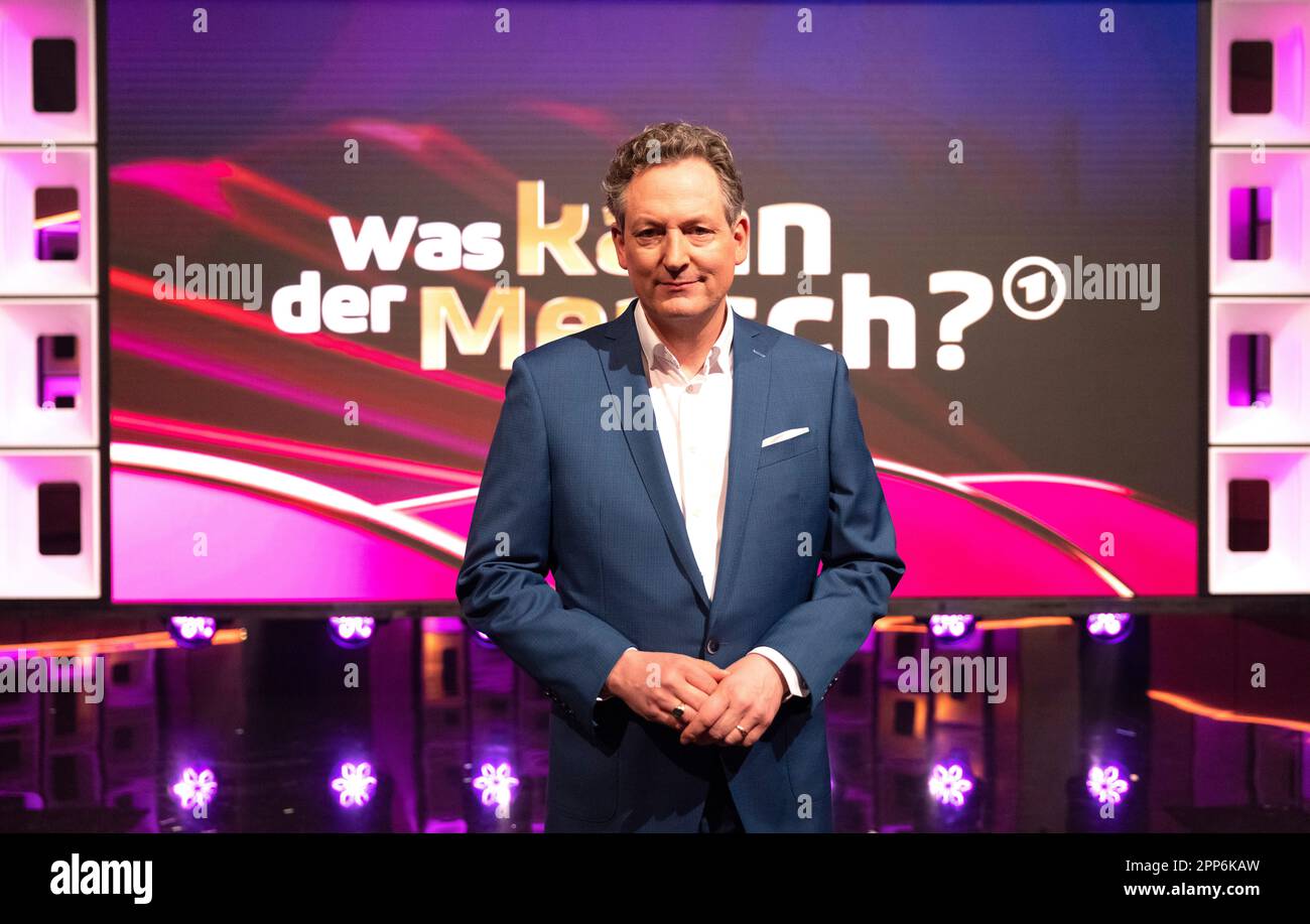 Cologne, Germany. 22nd Apr, 2023. The presenter Eckart von Hirschhausen stands in the TV studio Cologne, Germany. 22nd Apr, 2023. The presenter Eckart von Hirschhausen stands in the TV studio