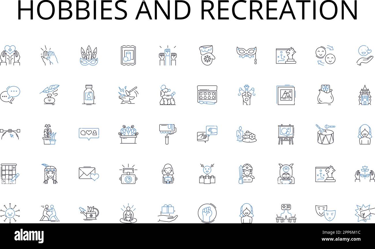Hobbies and recreation line icons collection. Visibility, Digital ...