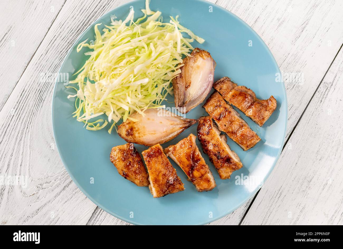 Deep Fried Teriyaki Chicken with shredded cabbage Stock Photo Alamy