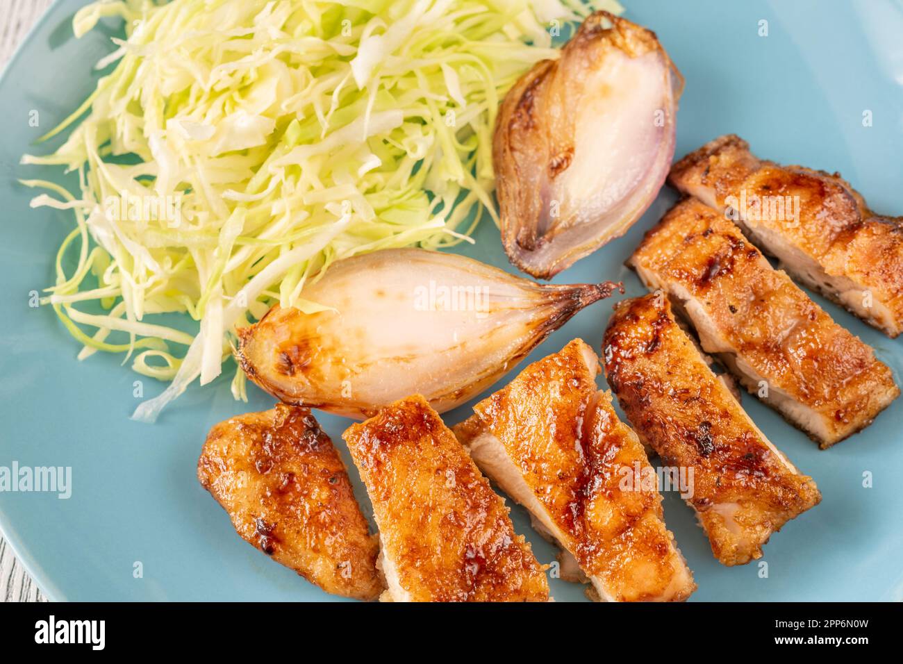 Deep Fried Teriyaki Chicken with shredded cabbage Stock Photo Alamy