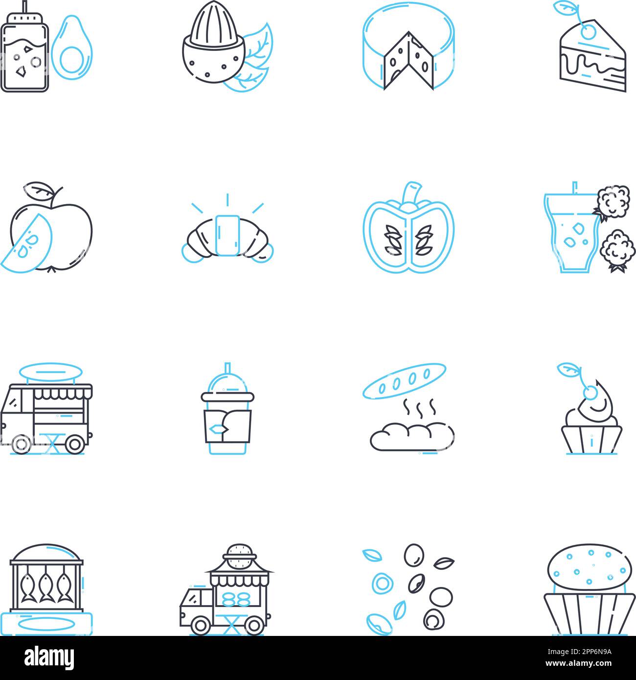 Culinary anecdotes linear icons set. Haute cuisine, Gourmet, Recipe ...