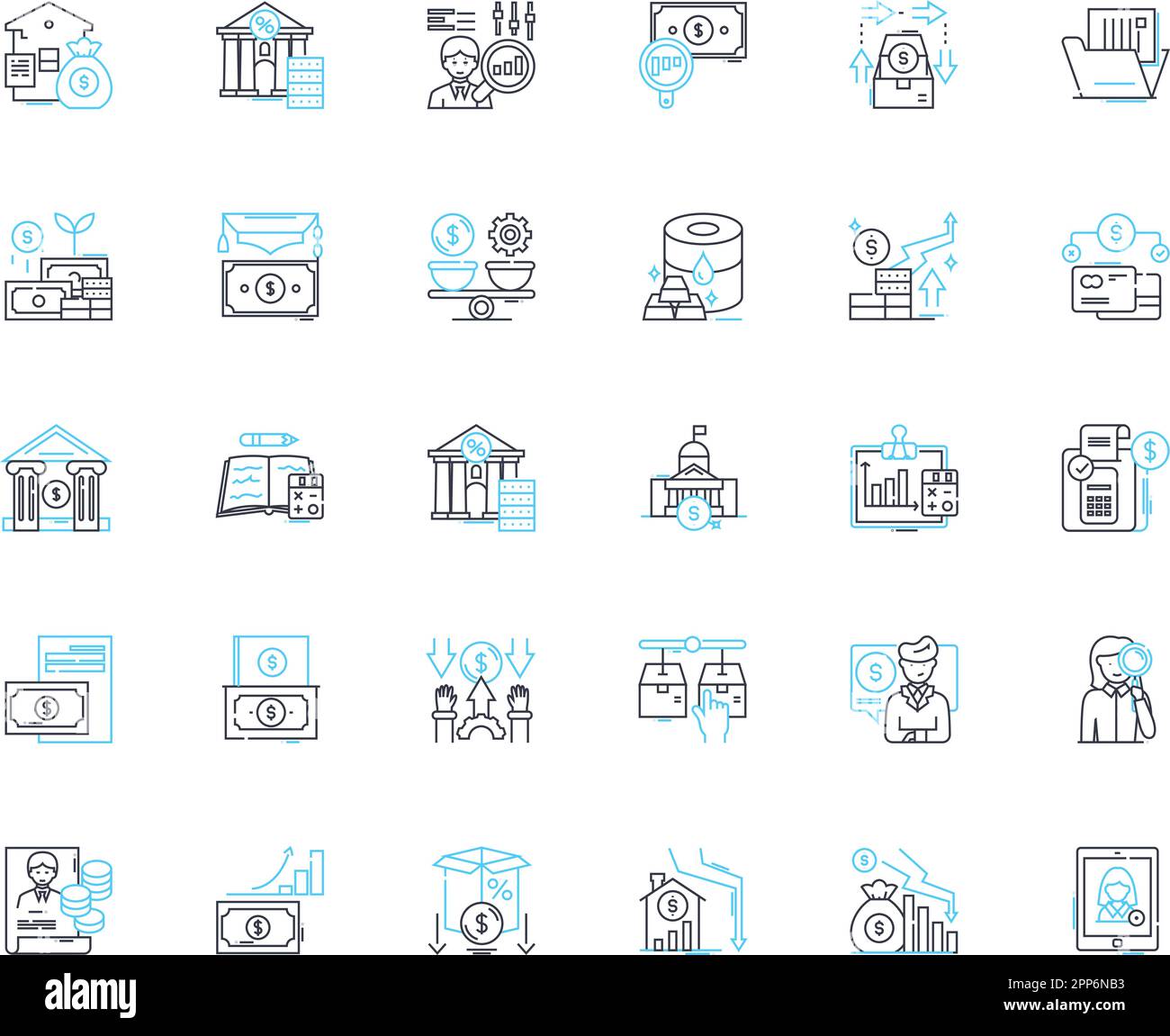 Risk assessment linear icons set. Probability, Consequence, Hazard