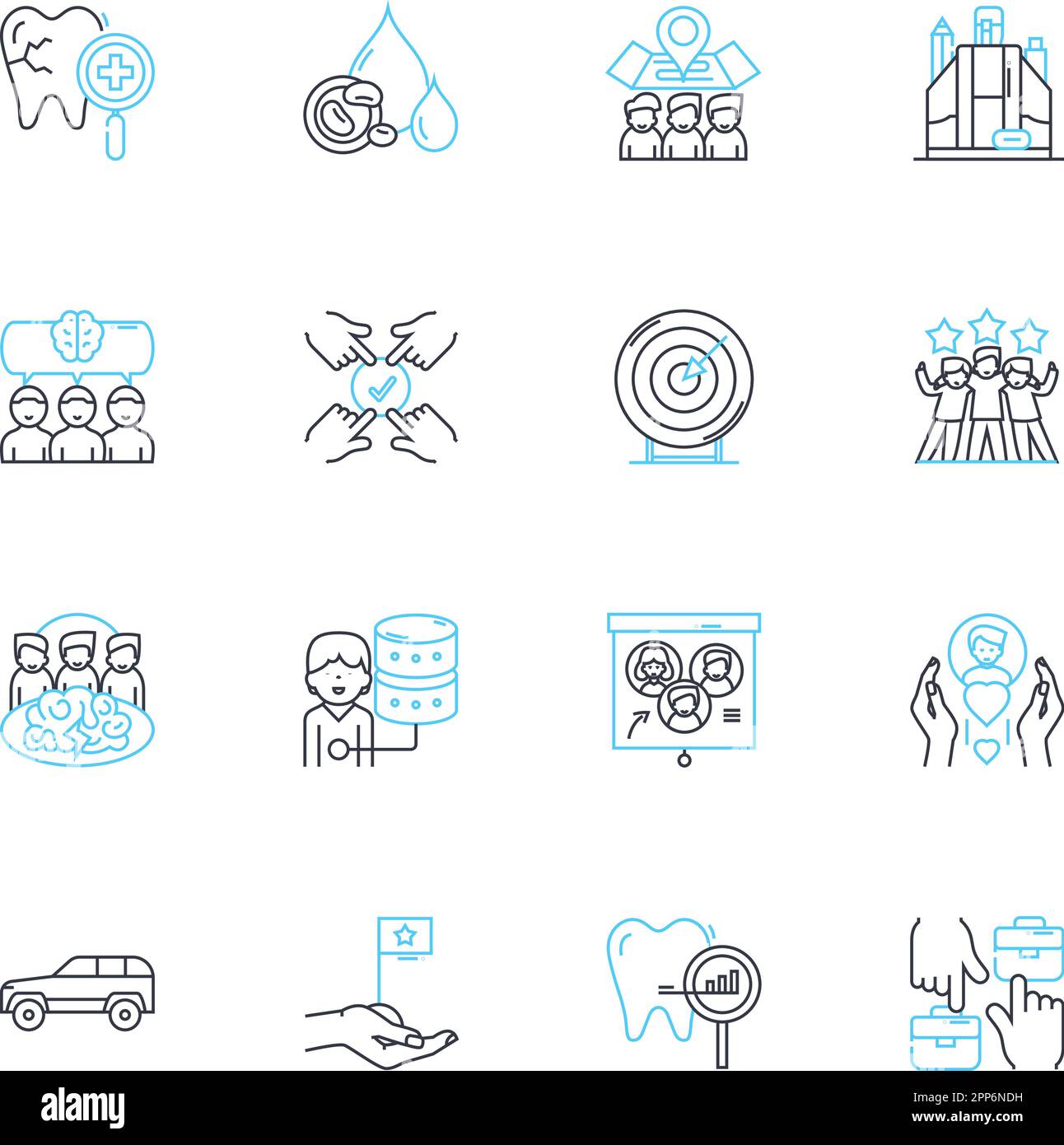 organizational materials linear icons set. Folders, Binders, Dividers, Tabs, Labels, Clips, Pins line vector and concept signs. Tapes,Glue,Scissors Stock Vector