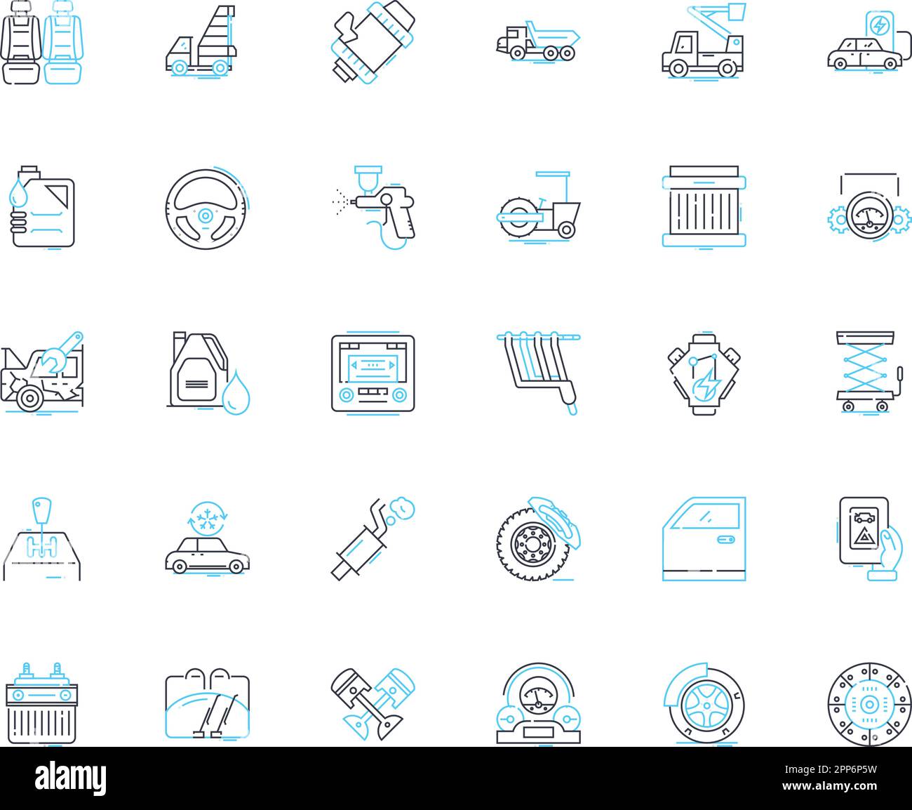 Sedan linear icons set. Classy, Stylish, Elegant, Sophisticated, Comfortable, Spacious, Sleek line vector and concept signs. Luxurious,Efficient Stock Vector