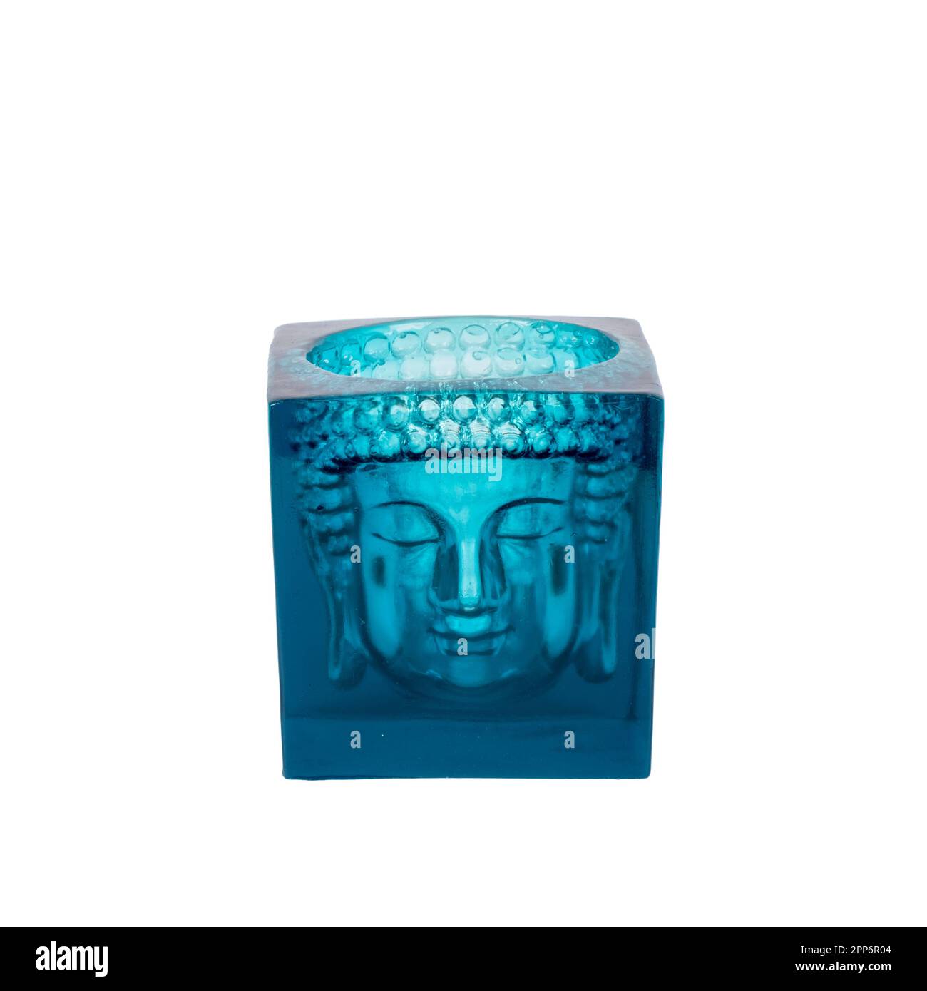 glass buddha candle holder luxury home decor isolated on white Stock 