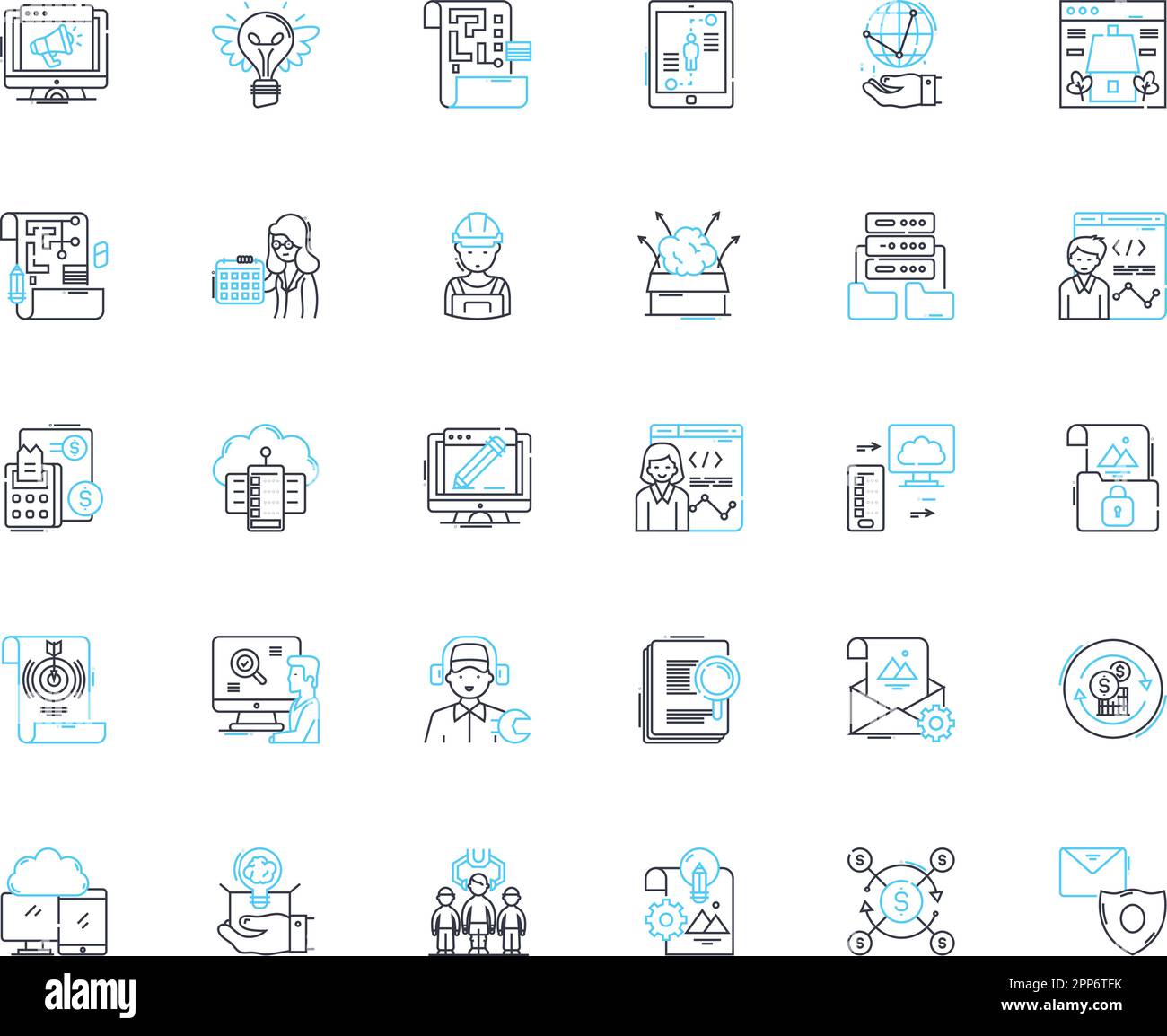 SEO optimization linear icons set. Keywords, Analytics, Content ...