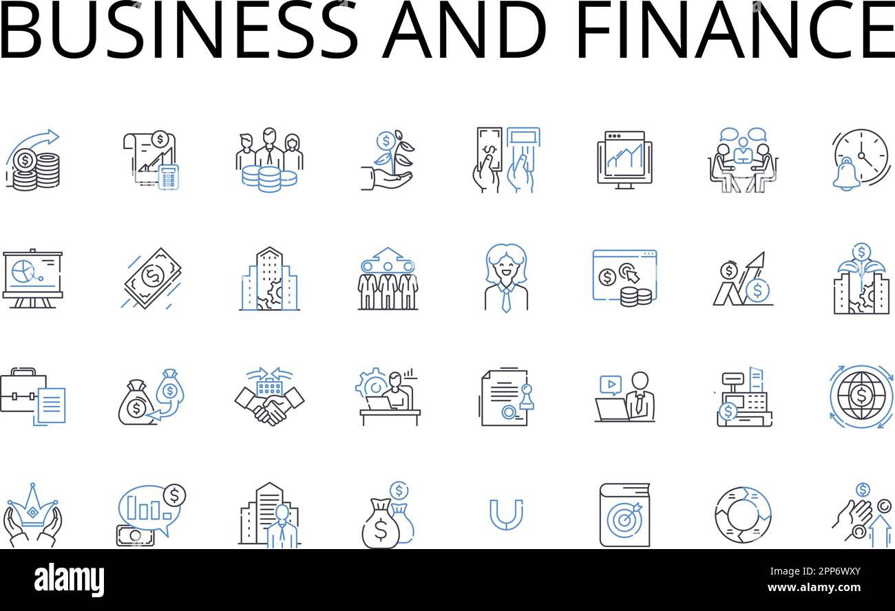 Business and finance line icons collection. Enterprise, Commerce, Trade ...