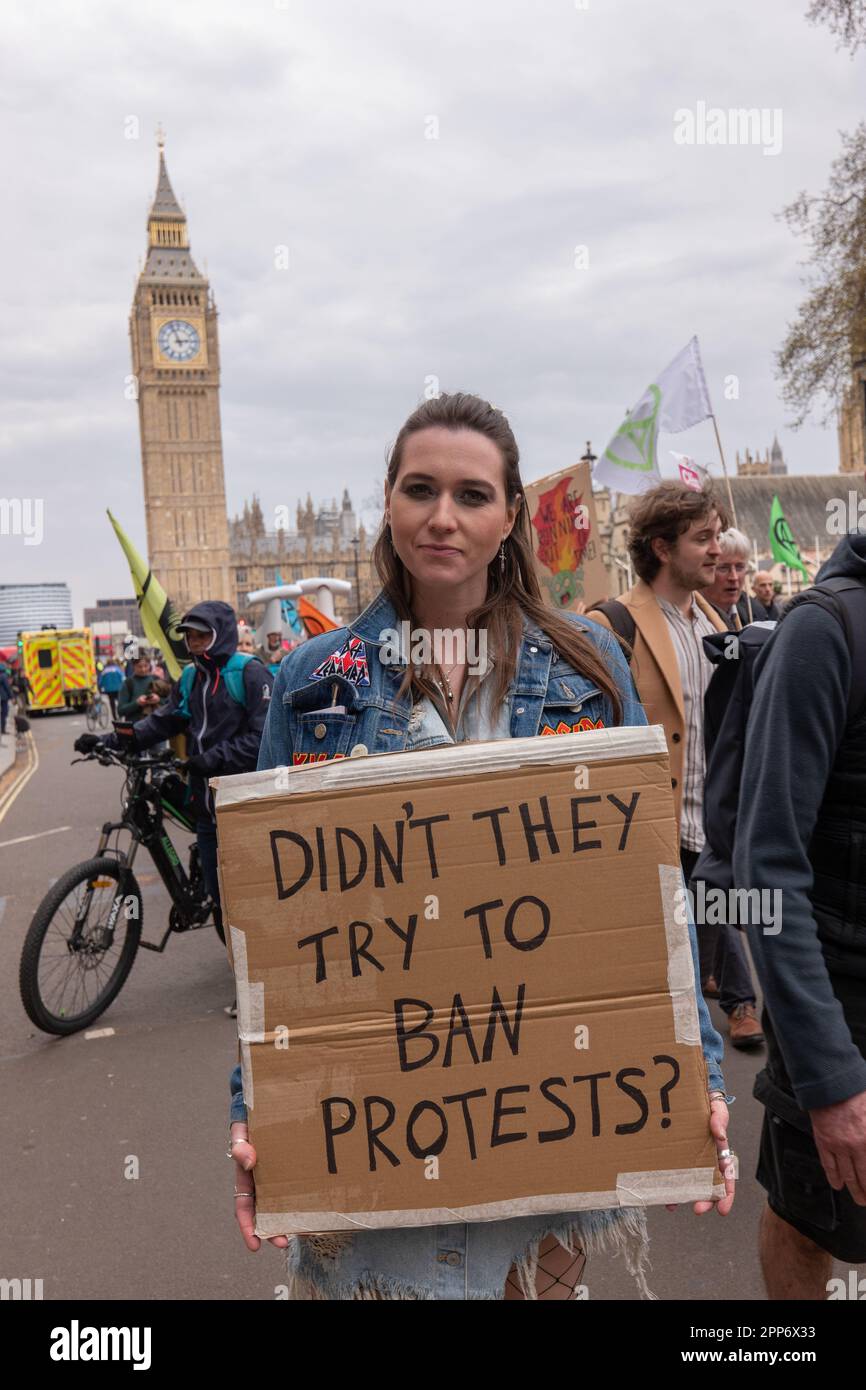 London, UK . 22nd Apr, 2023. Extinction Rebellion, The Big one, day 2 ,( saturday). Involved the 'Big One march for biodiversity'which ended with a 'die in'. Members of the 'Red Rebel Brigade 'and 'Green spirits' attended, London United KIngdom Picture garyroberts/worldwidefeatures.com Credit: GaryRobertsphotography/Alamy Live News Credit: GaryRobertsphotography/Alamy Live News Stock Photo