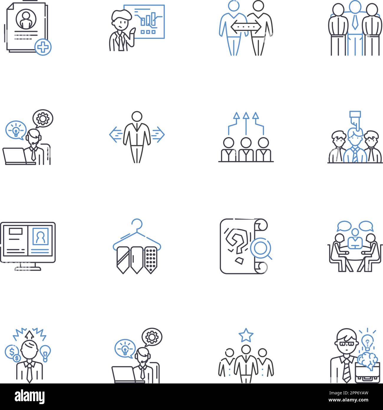 Company personnel line icons collection. HR, Staffing, Recruiters