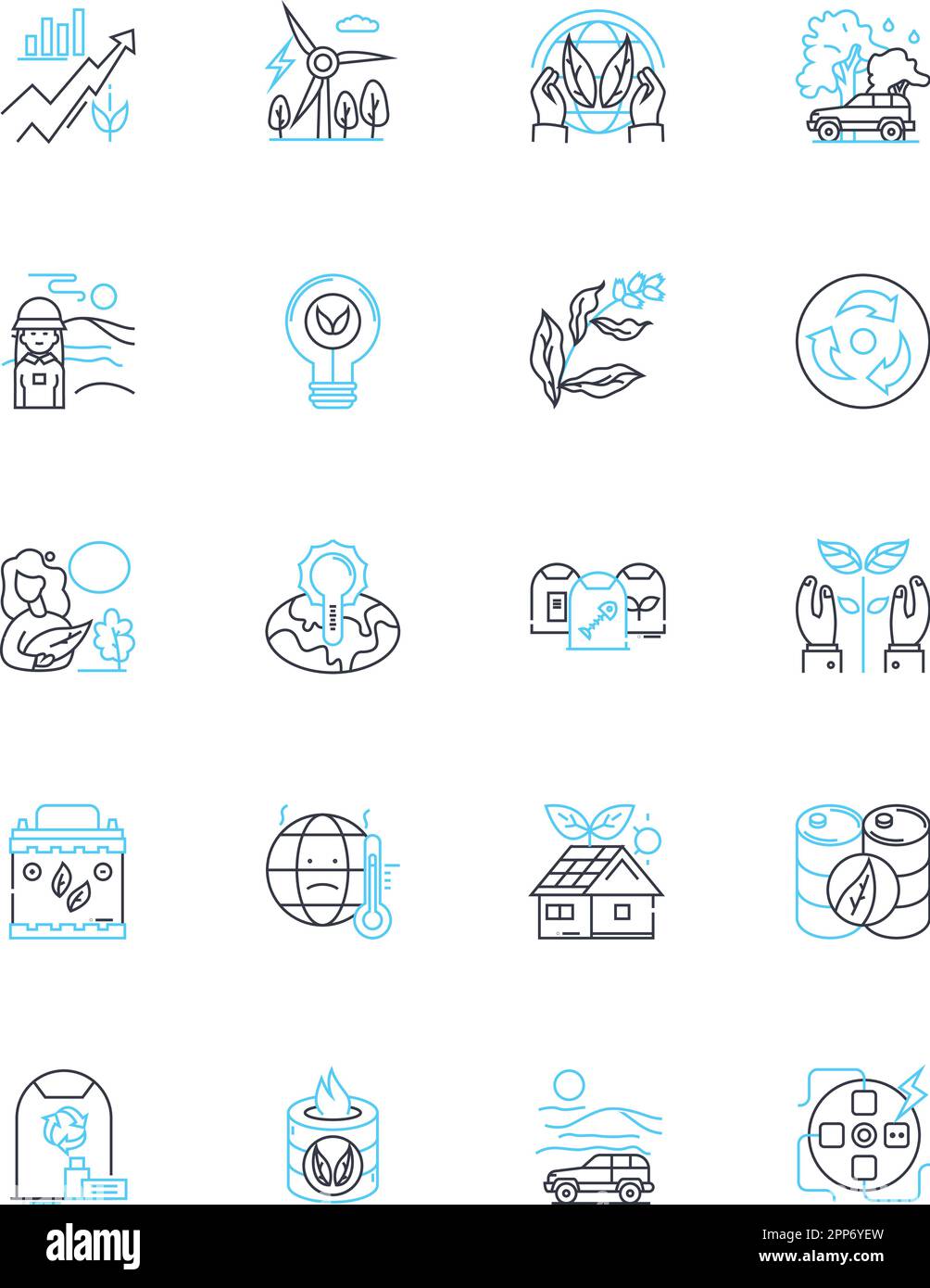 Cleanwater supply linear icons set. Aquifer, Chlorine, Contamination ...