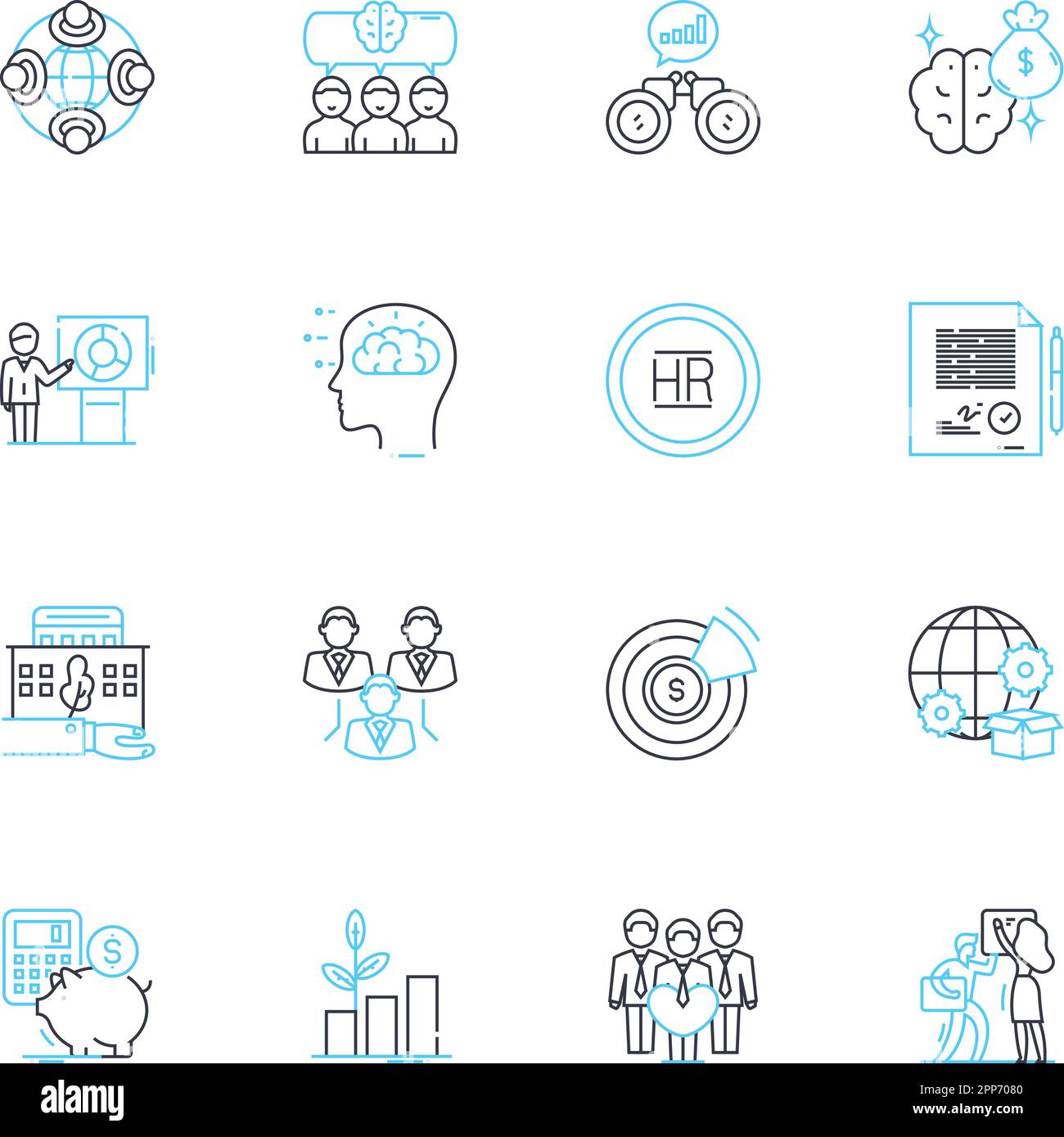 Industry Champ linear icons set. Leader, Pier, Expert, Innovator 