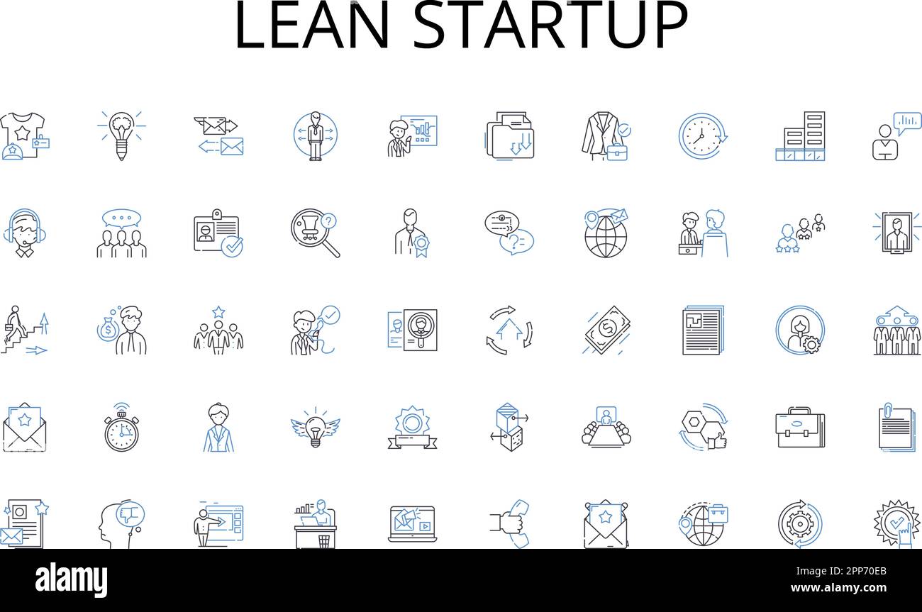 Lean startup line icons collection. Green, Natural, Earthy, Wooded, Lush, Wild, Serene vector and linear illustration. Rustic,Sustainable,Pristine Stock Vector