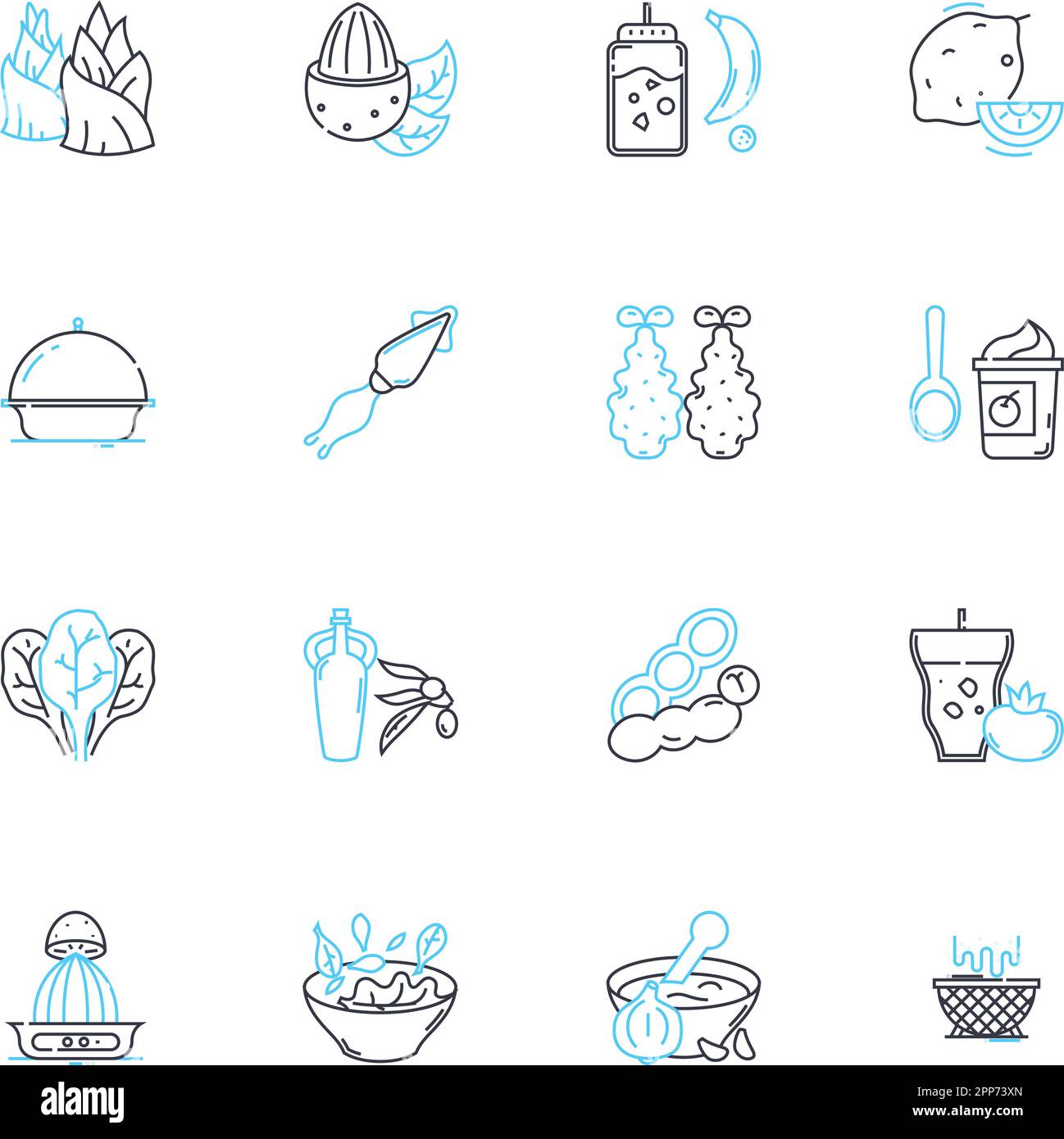 Repast linear icons set. Food, Meal, Dinner, Lunch, Brunch, Breakfast ...