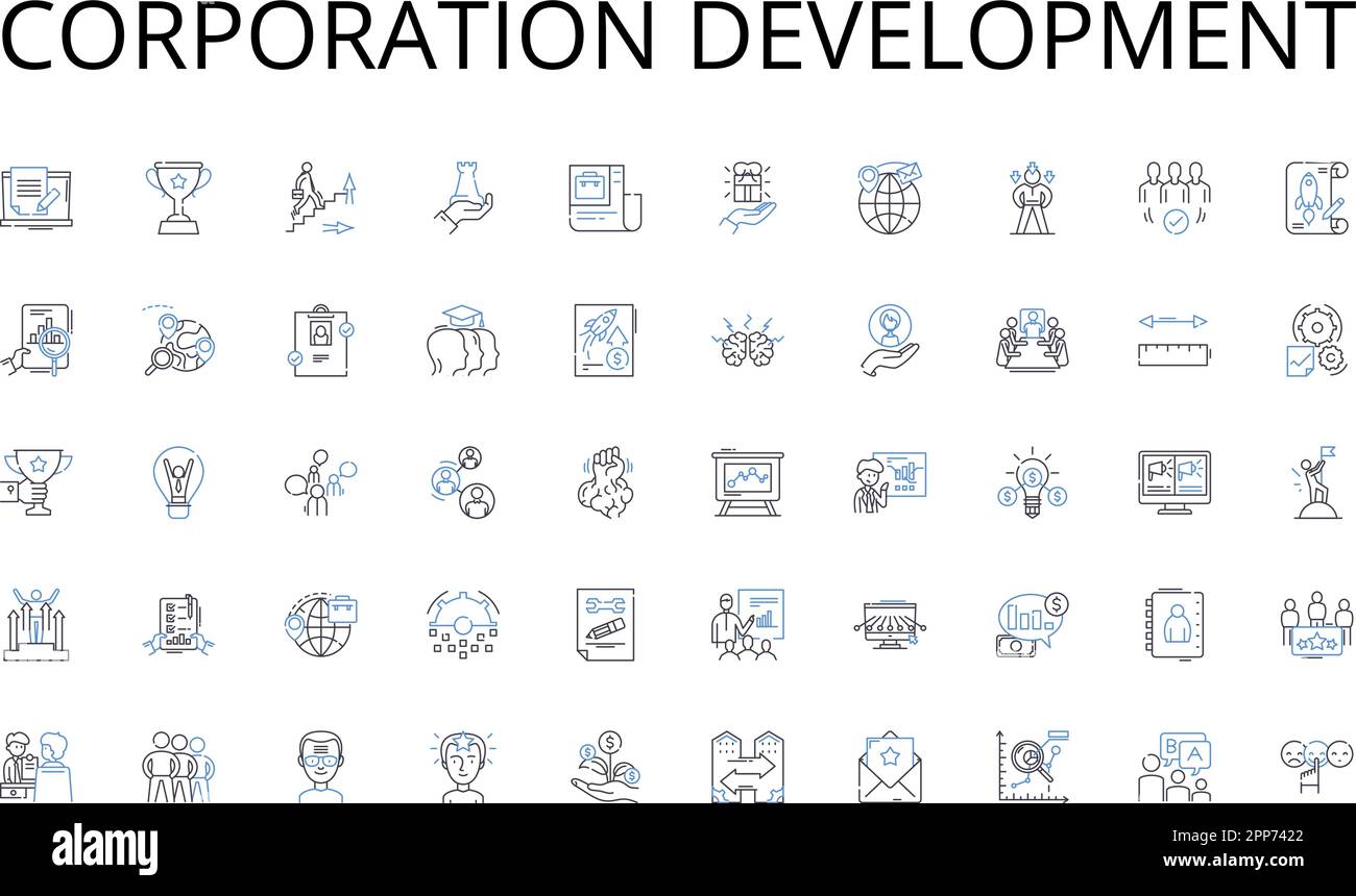 Corporation development line icons collection. Employment, Career ...