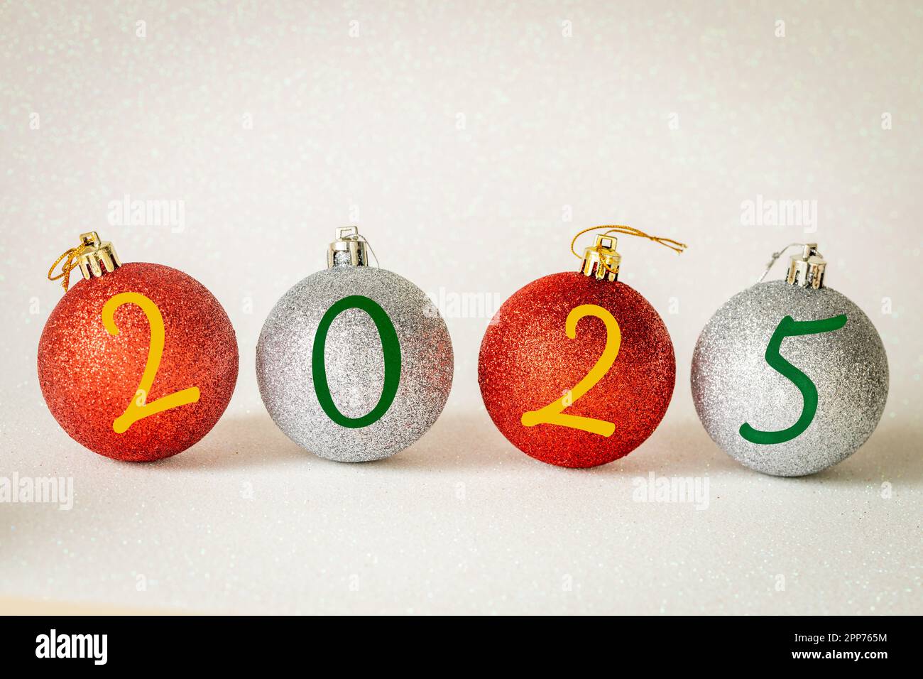Happy New Year 2025, Creative concept, Christmas beautifully shiny