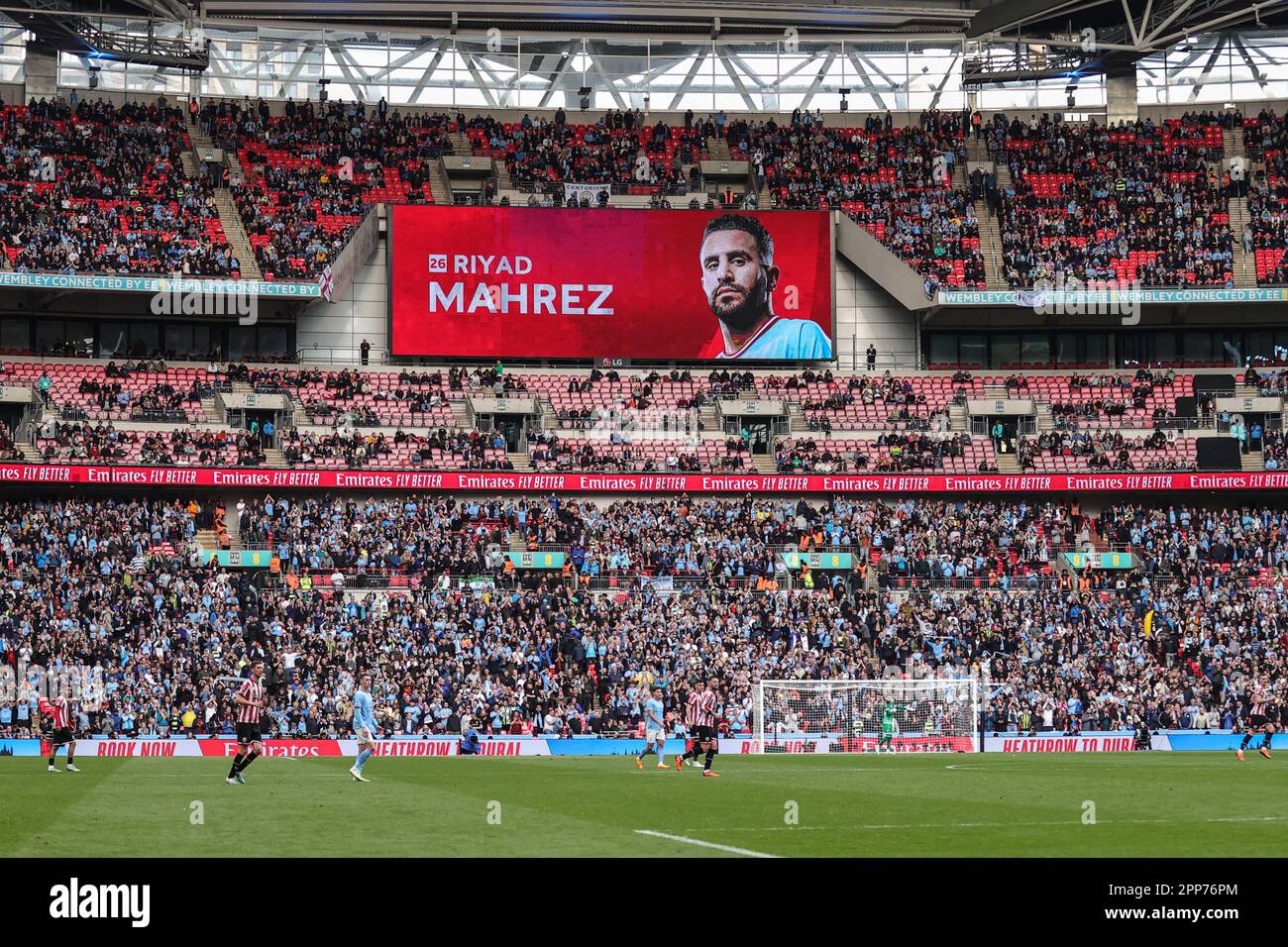 London, UK. 22nd Apr, 2023. Man of the match Riyad Mahrez #26 of Manchester City during the Emirates FA Cup Semi-Final match Manchester City vs Sheffield United at Wembley Stadium, London, United Kingdom, 22nd April 2023 (Photo by Mark Cosgrove/News Images) in London, United Kingdom on 4/22/2023. (Photo by Mark Cosgrove/News Images/Sipa USA) Credit: Sipa USA/Alamy Live News Stock Photo