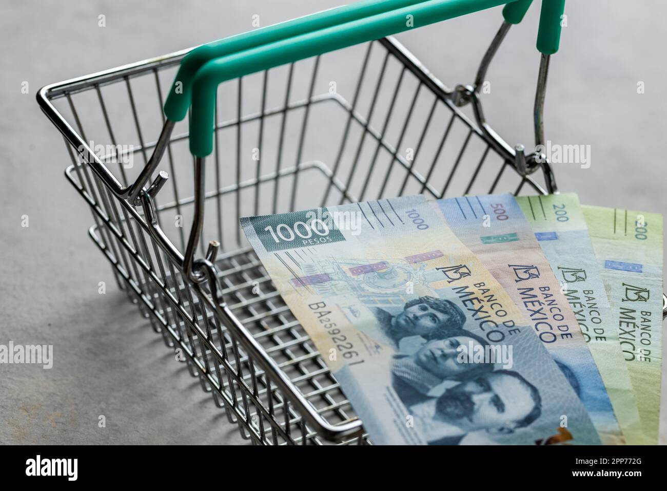 Financial concept, inflation in Mexico, rising prices in stores, Empty