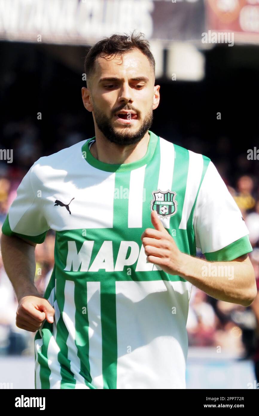 Salerno, Italy. 22nd Apr, 2023. Nedim Bajrami player of Sassuolo, during the match of the Italian Serie A league between Salernitana vs Sassuolo final result, Salernitana 3, Sassuolo 0, match played at the Areh stadium. Napoli, Italy, April 22, 2023. (photo by Vincenzo Izzo/Sipa USA) Credit: Sipa USA/Alamy Live News Stock Photo