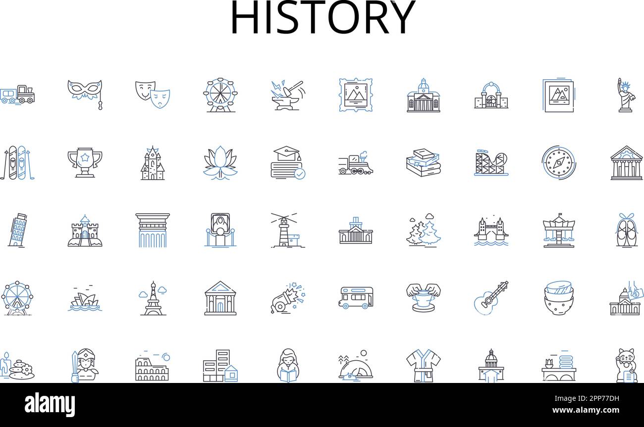 History line icons collection. Autonomy, Sovereignty, Freedom, Rights ...