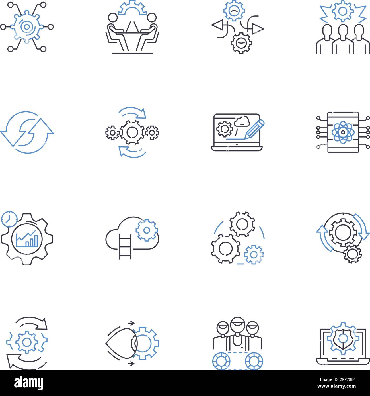 Placement line icons collection. Positioning, Locating, Arrangement, Setting, Assignment, Distribution, Alignment vector and linear illustration Stock Vector