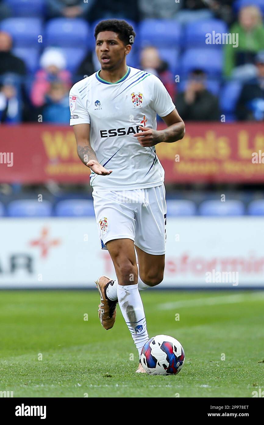 Birkenhead, UK. 22nd Apr, 2023. Ethan Bristow of Tranmere Rovers in