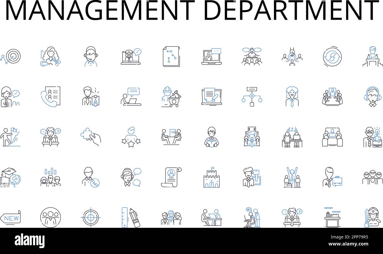Management department line icons collection. Prune, Soil, Cultivate, Trowel, Mulch, Perennial, Compost vector and linear illustration. Seedlings Stock Vector