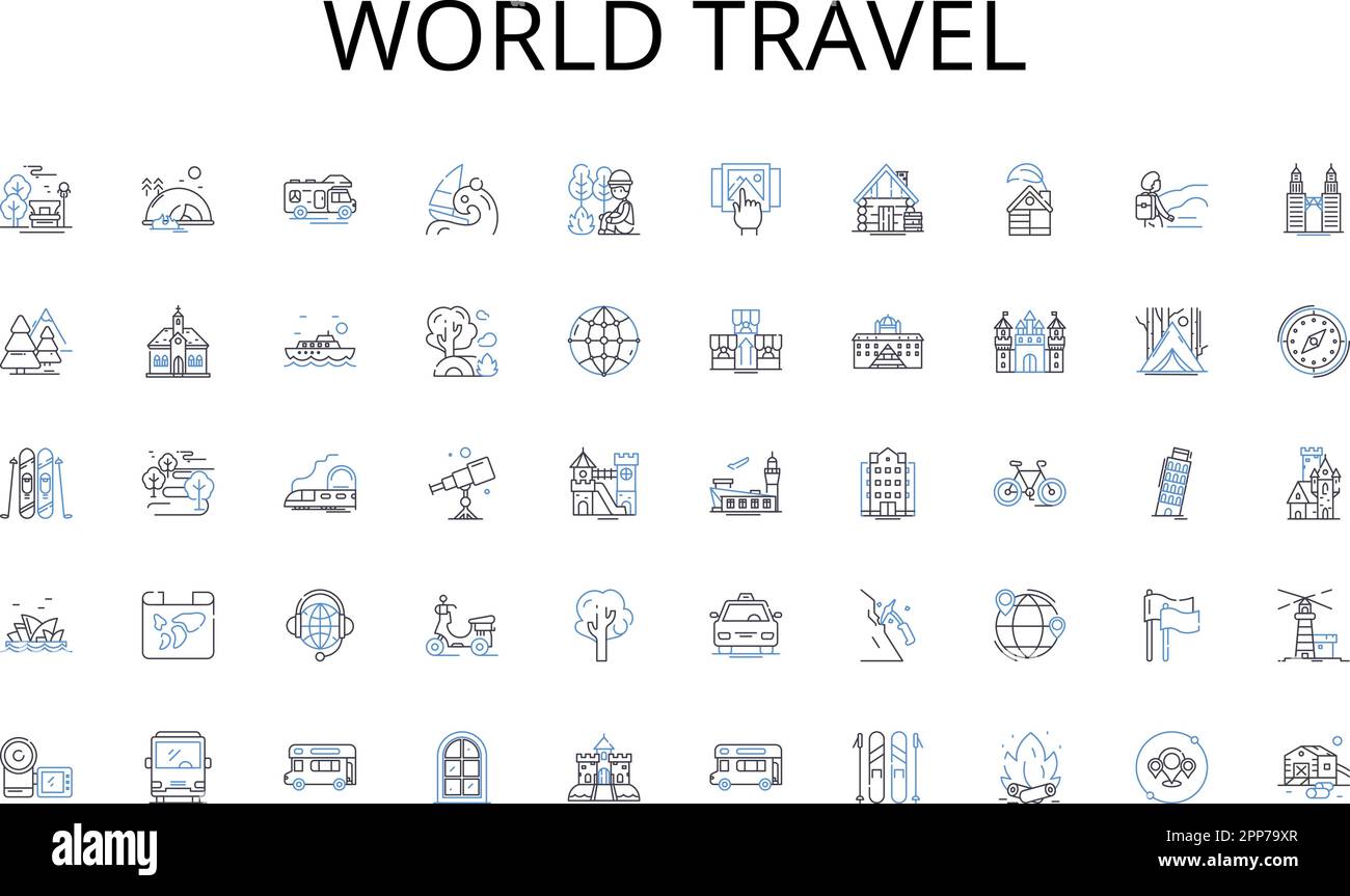 World travel line icons collection. Mentorship, Guidance, Development ...
