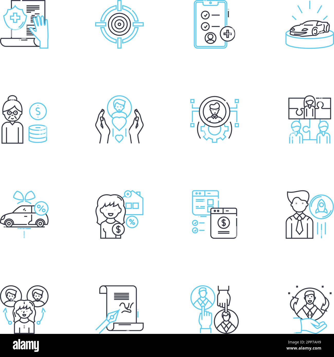 Profession and Credentials linear icons set. Lawyer, Engineer, Doctor, Accountant, Teacher, Architect, Consultant line vector and concept signs Stock Vector