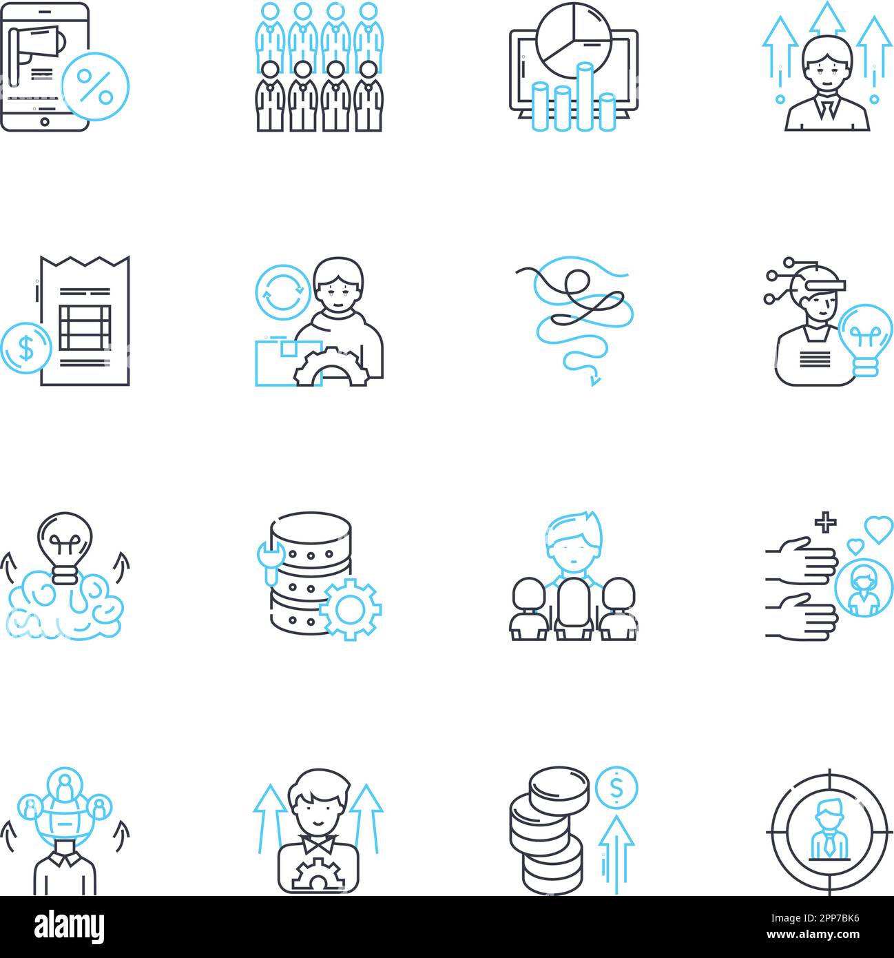 Risk assessment linear icons set. Probability, Security, Hazard