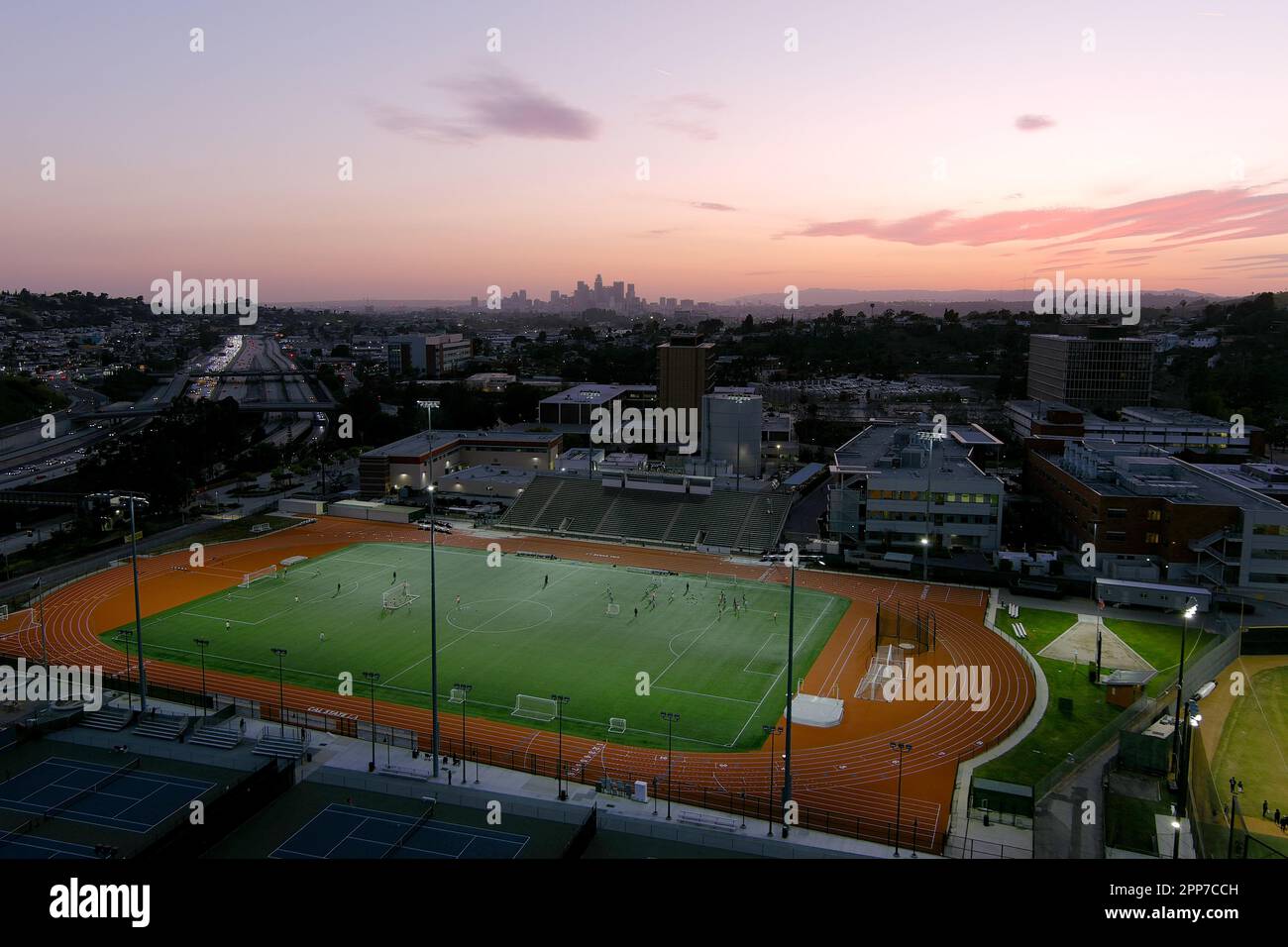 Los Angeles, United States. 20th Apr, 2023. A general overall aerial